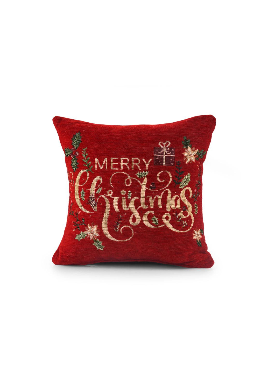 Floral Merry Christmas Cushion