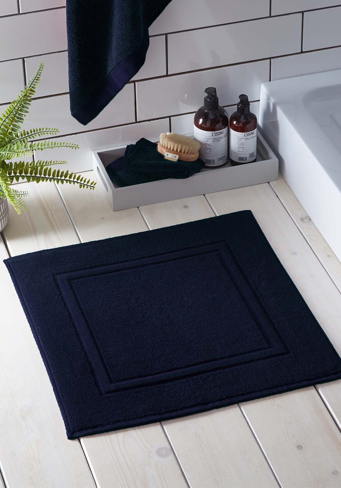 The Home Luxury Collection Friendly Towel Bath Mat - Navy 1 Shaws Department Stores