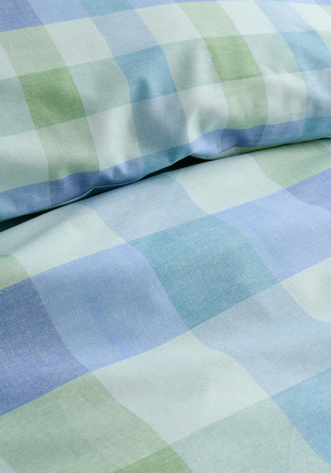 The Home Collection Block Check Duvet Cover Set - Blue 4 Shaws Department Stores