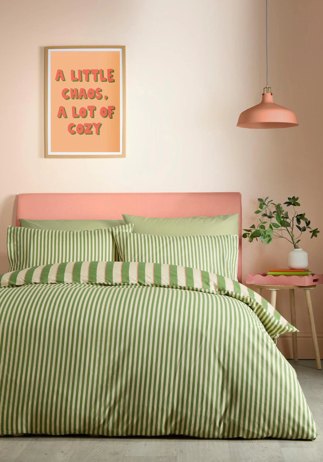 Bright Stripe Duvet Cover Set - Green