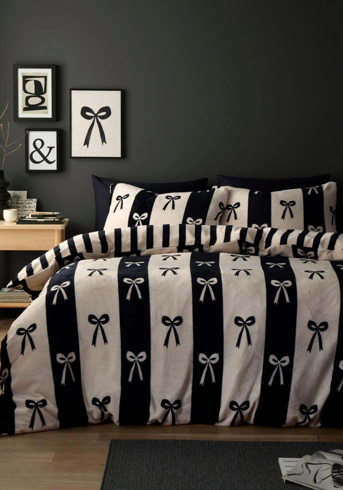 Enchanted Bows Duvet Cover Set - Grey