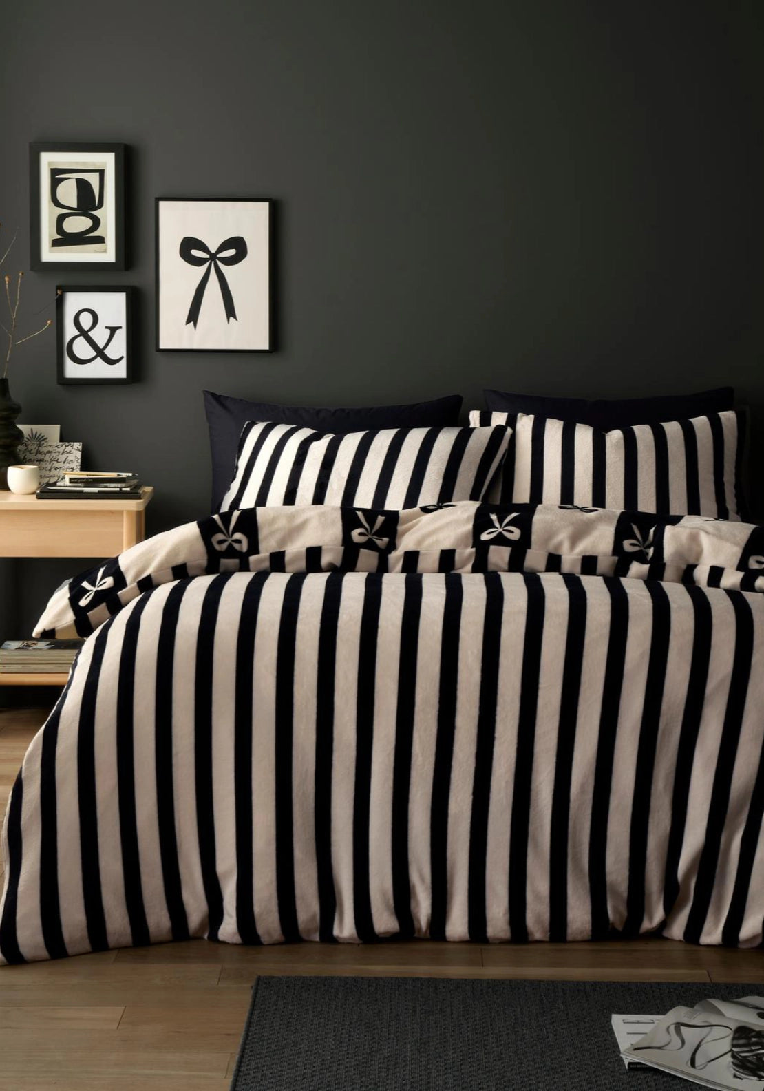Enchanted Bows Duvet Cover Set - Grey