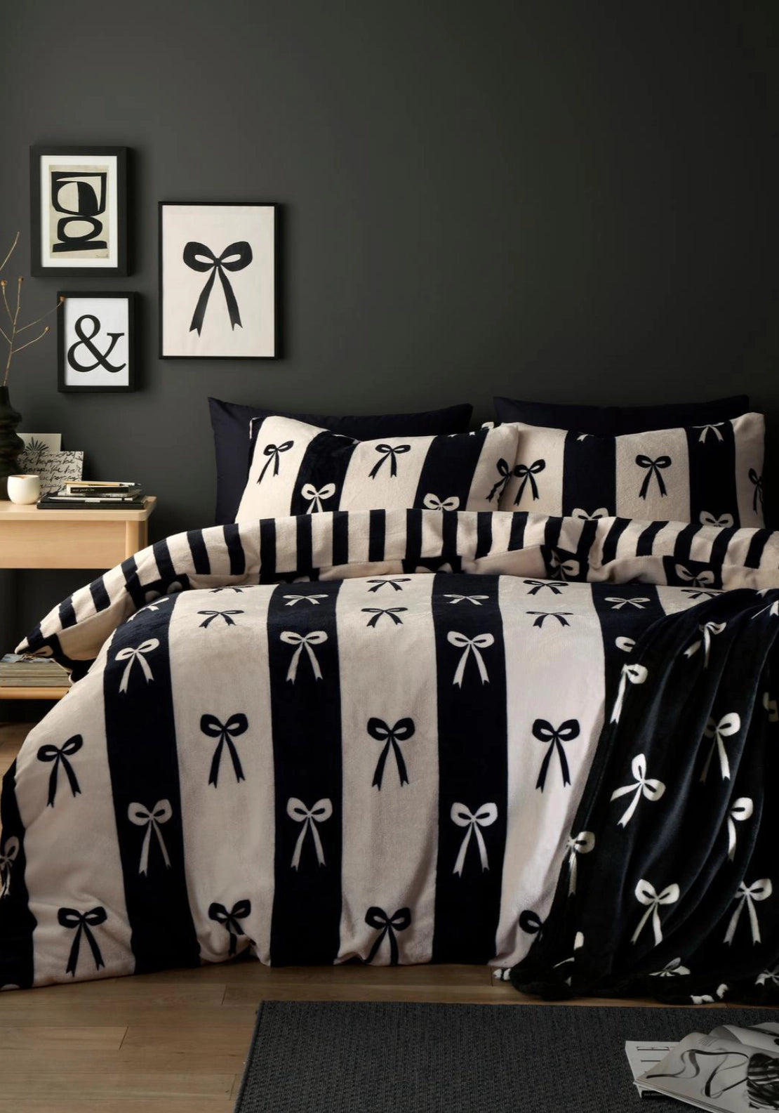 Enchanted Bows Duvet Cover Set - Grey