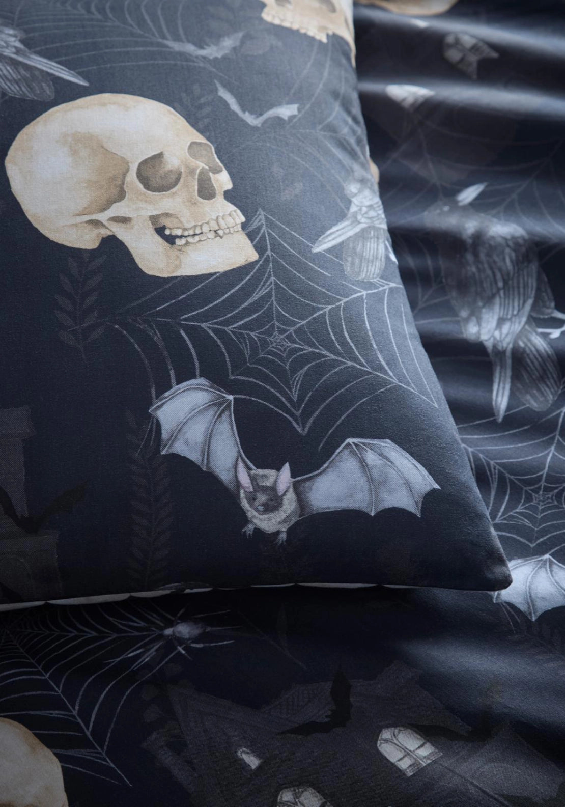 The Home Collection Midnight Skulls Duvet Set - Black 3 Shaws Department Stores