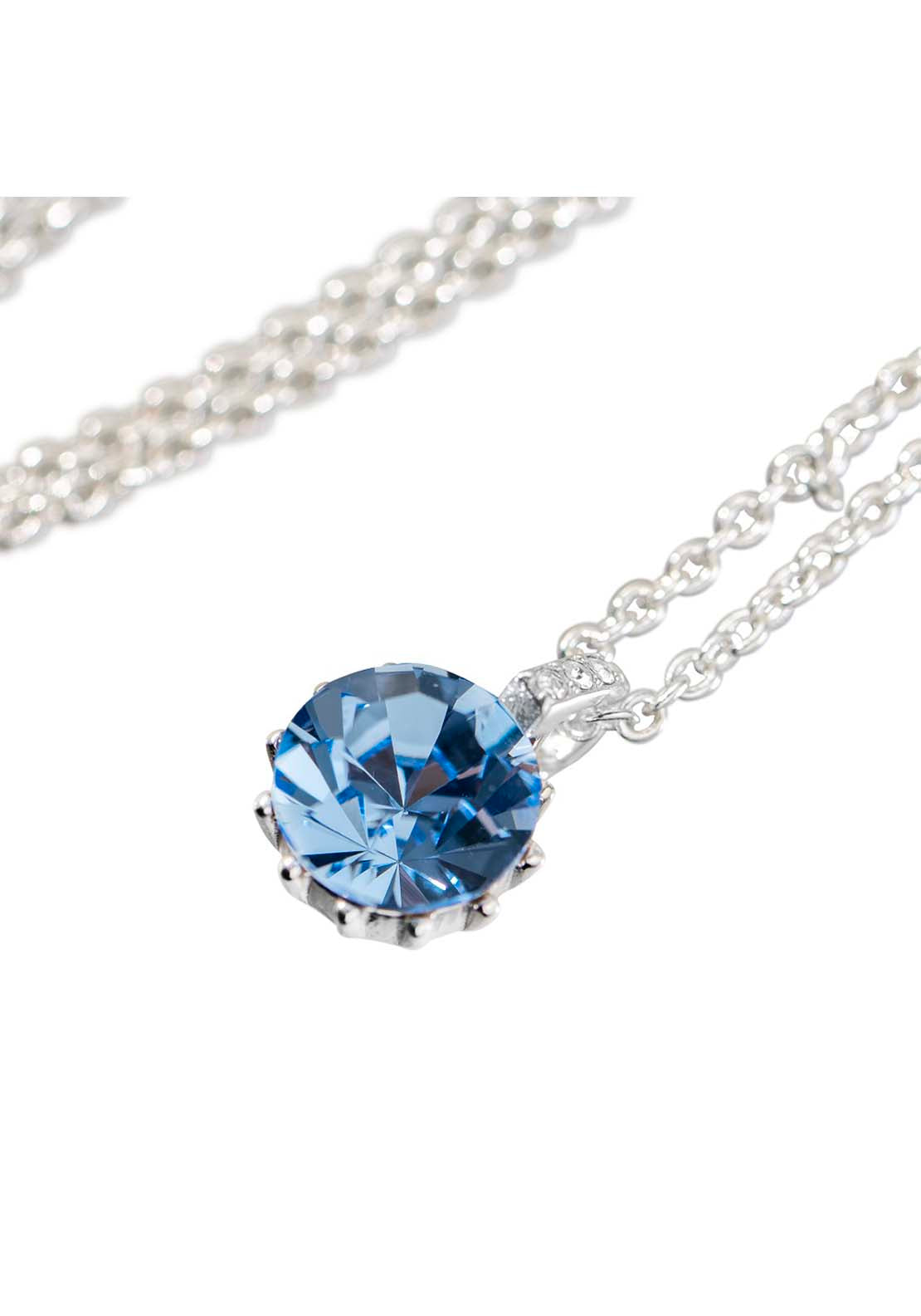 Newbridge Jewellery Light Sapphire Crystal Pendant - Silver 3 Shaws Department Stores