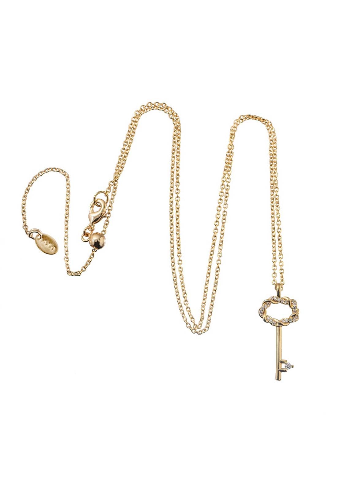 Newbridge Jewellery Gold Plated Key Pendant - Rose Gold 1 Shaws Department Stores