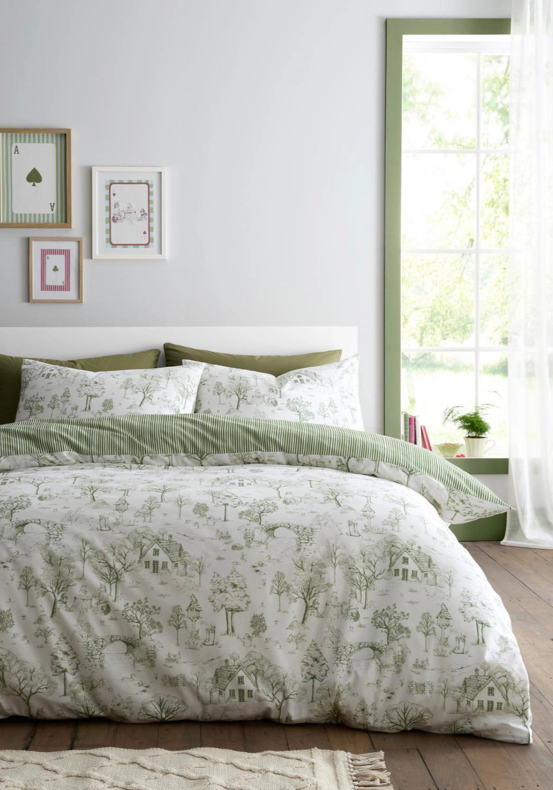 Forest Toile Duvet Cover Set - Green