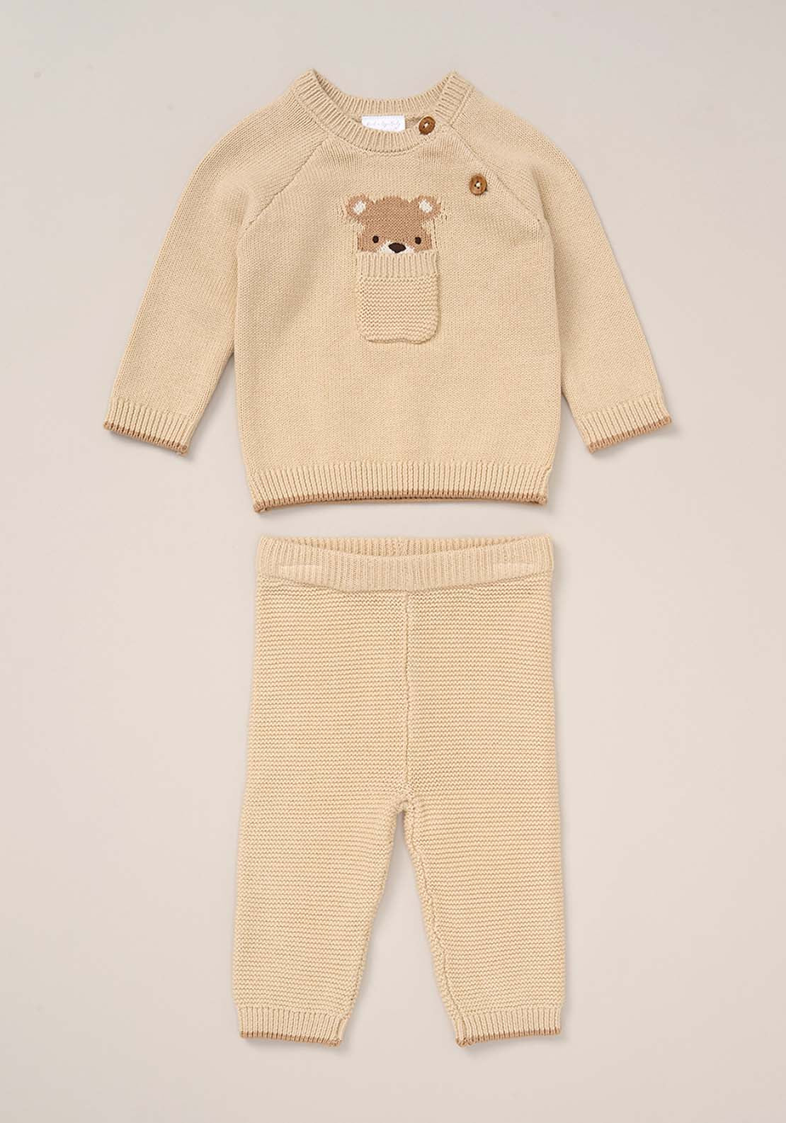Bear Knit Set - Beige