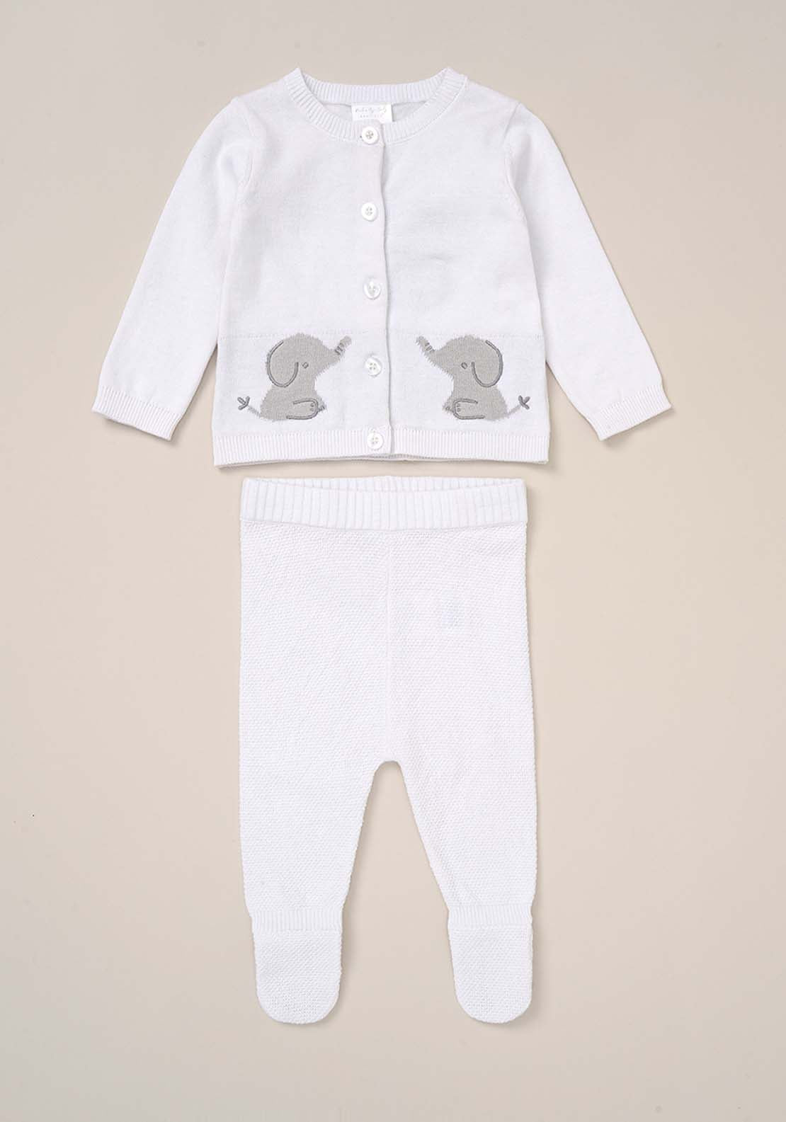 Elephant Knit Set - White
