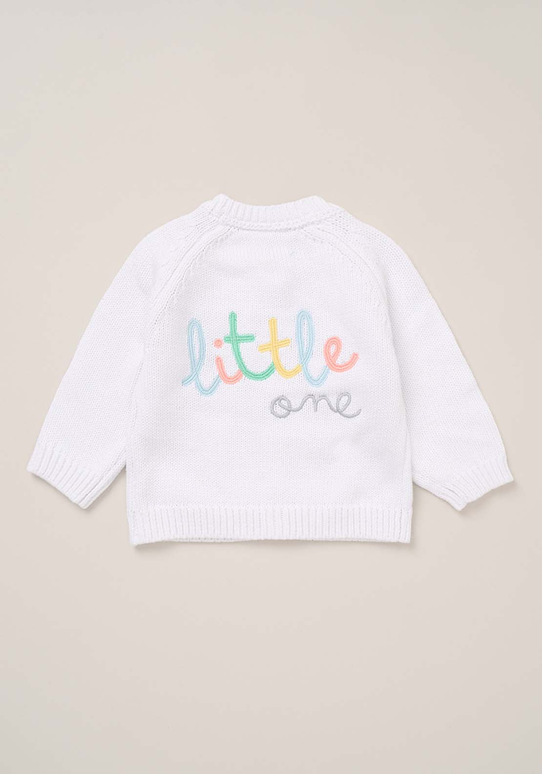 Jainco Little One Knitted Cardigan - White 2 Shaws Department Stores