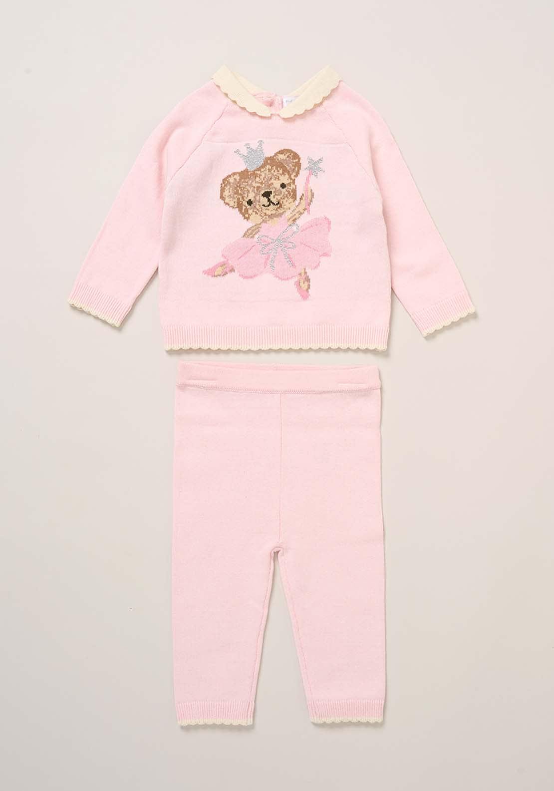 Jainco Bear Knit Set - Pink 1 Shaws Department Stores