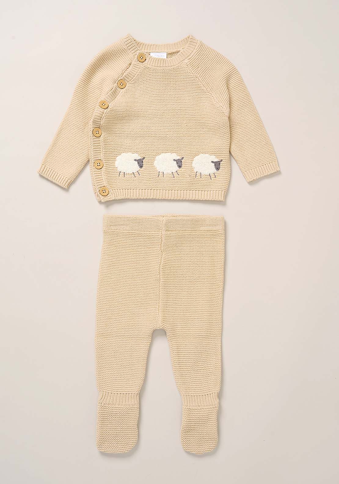 Jainco Sheep Knitwear Set - Beige 2 Shaws Department Stores