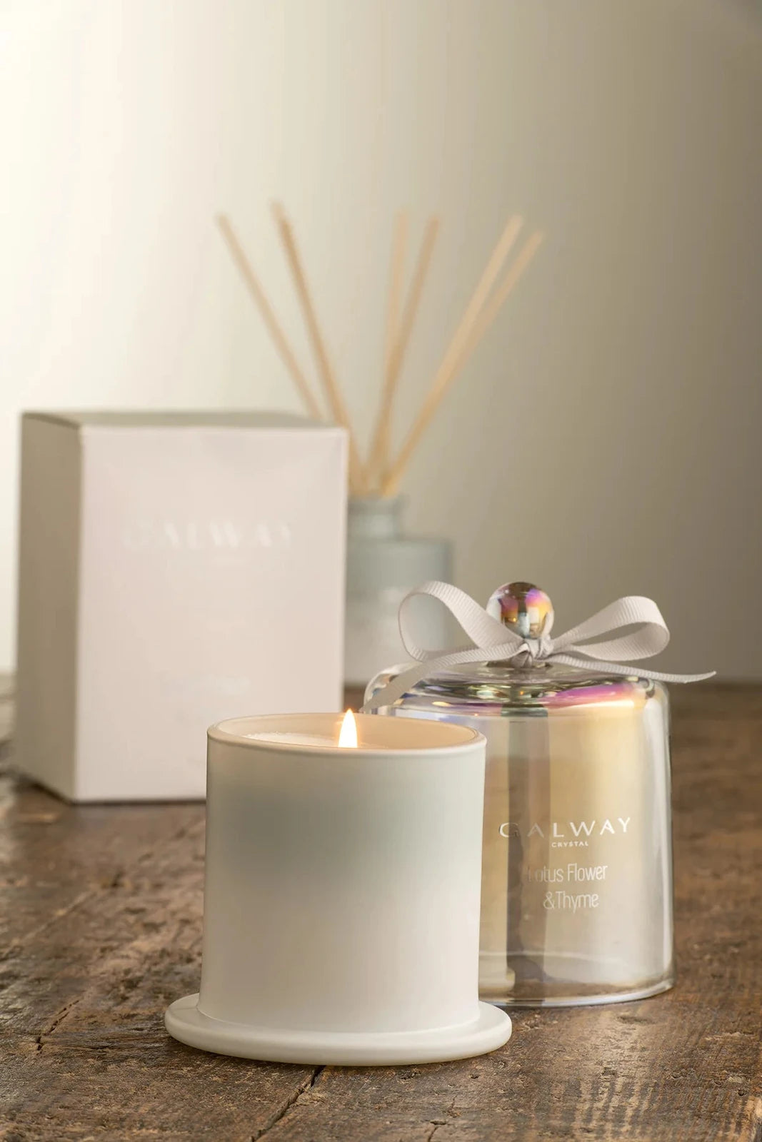 Galway Crystal Lotus Flower &amp; Thyme Bell Candle Jar - Lotus Flower &amp; Thyme 1 Shaws Department Stores