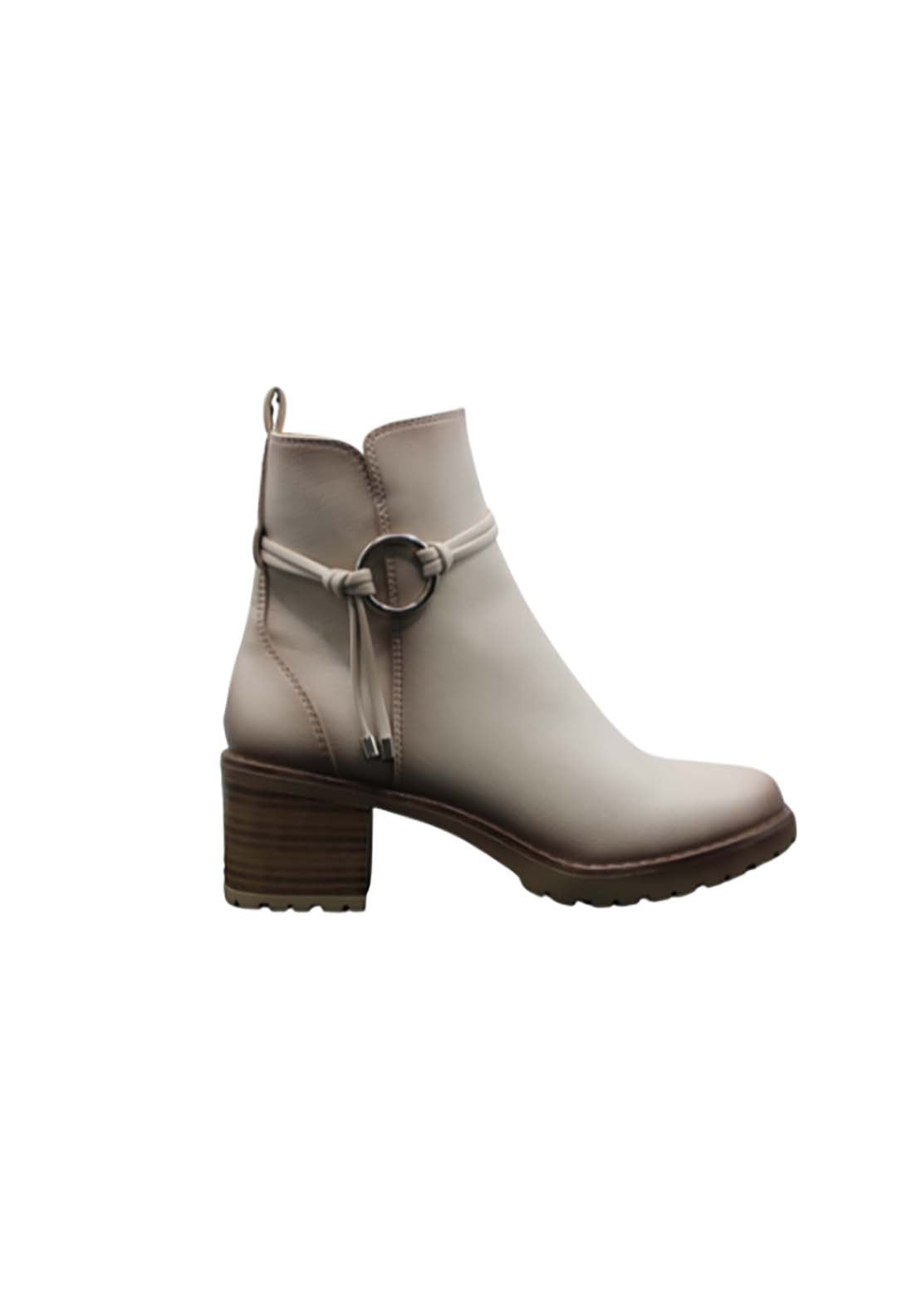 Susst Georgia24 Low Heeled Boot - Beige 1 Shaws Department Stores