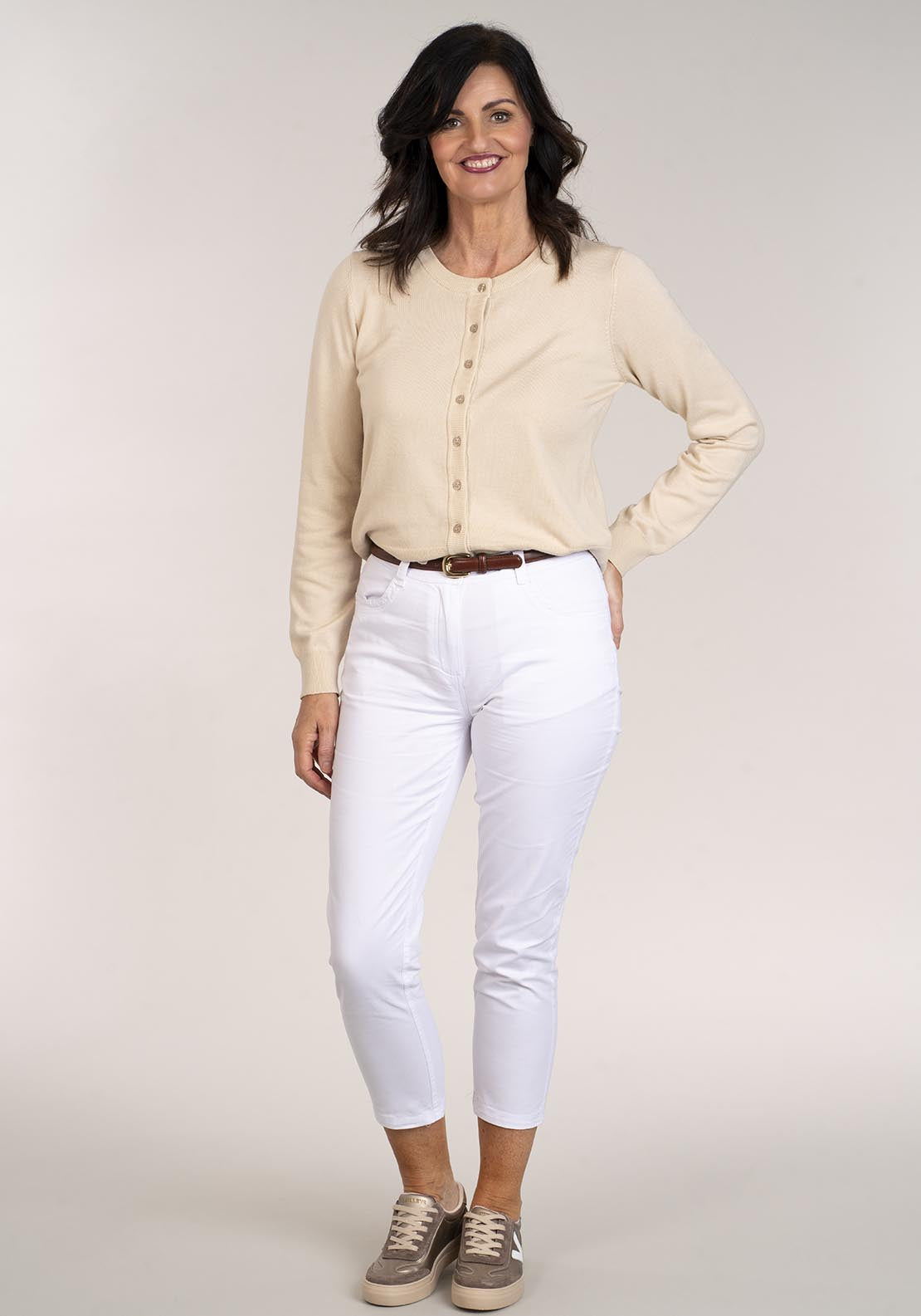 Tea Lane Long Sleeve Cardigan - Beige 5 Shaws Department Stores