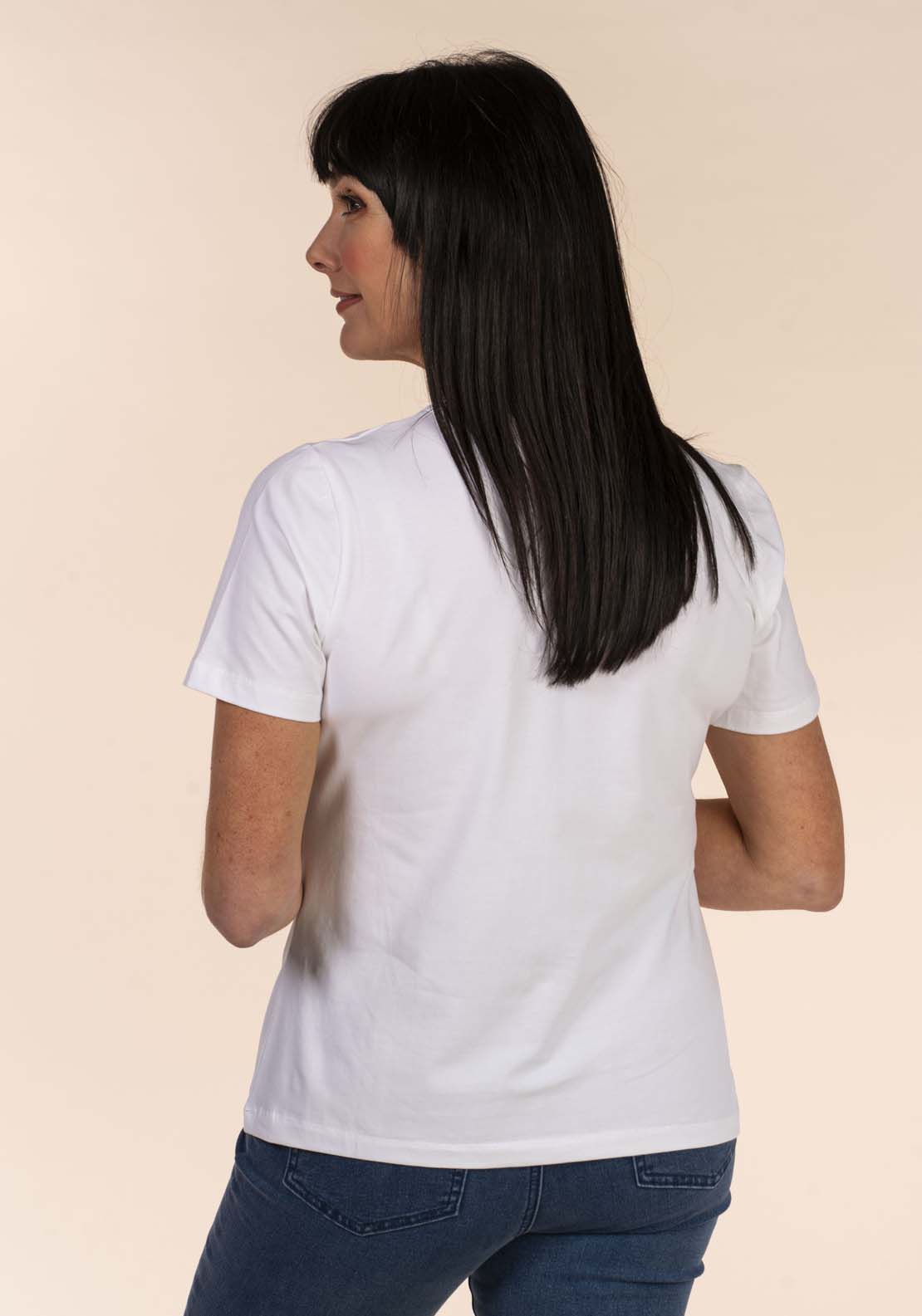 Tea Lane Bicycle Print T-Shirt - White 4 Shaws Department Stores