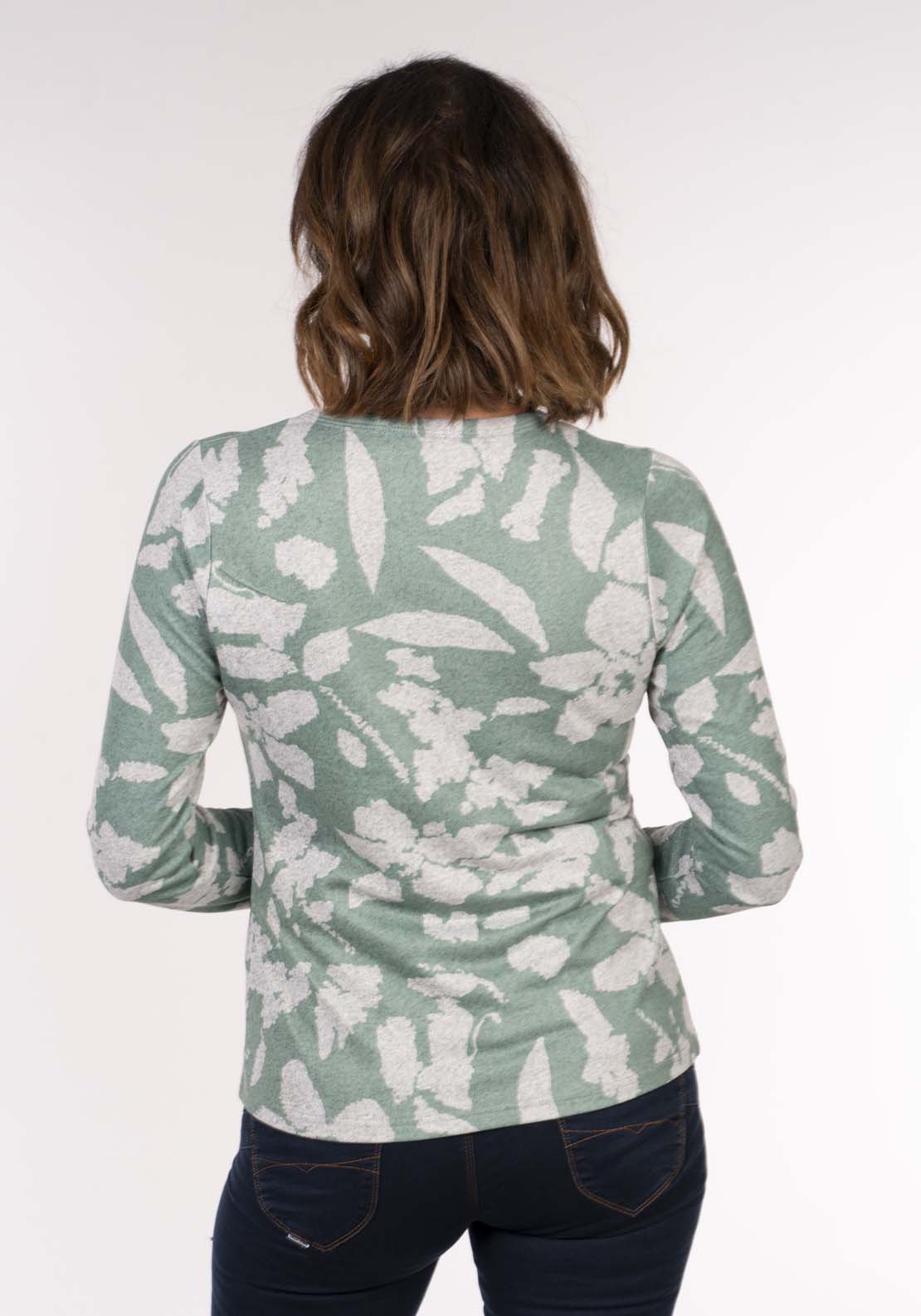 Tea Lane Blurred Mint Leaf Print Top - Mint 5 Shaws Department Stores