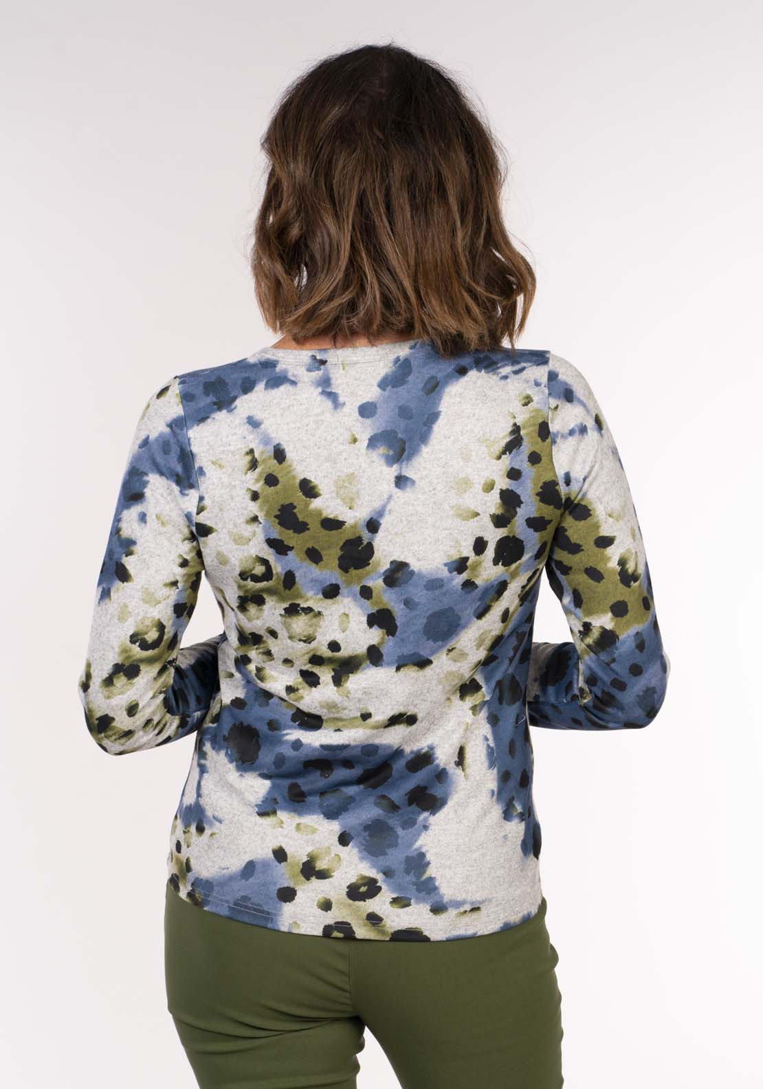 Tea Lane Animal Blue And Green Top - Grey Blue Olive 6 Shaws Department Stores
