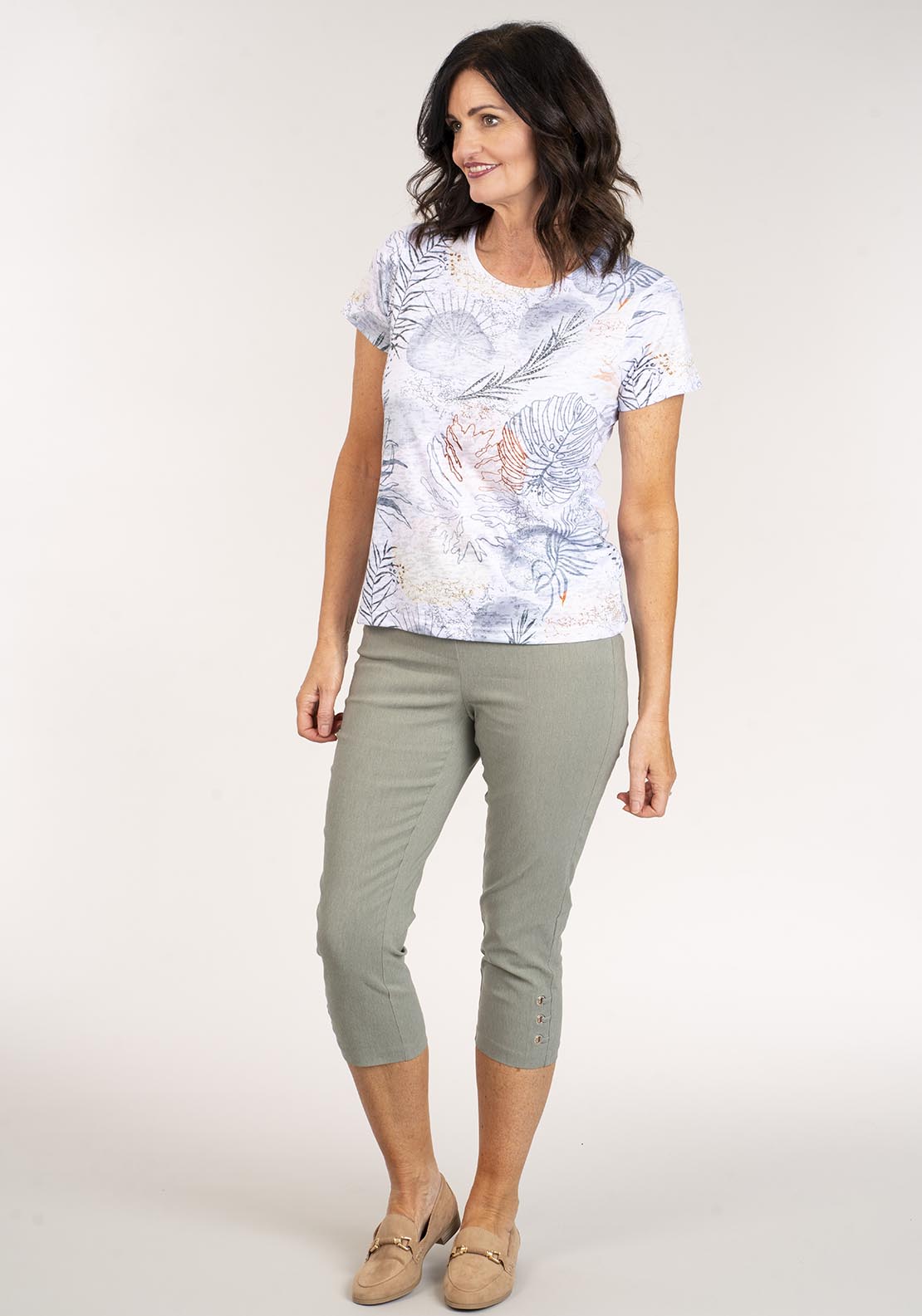 Tea Lane Short Sleeve Printed T-Shirt - Yellow 5 Shaws Department Stores