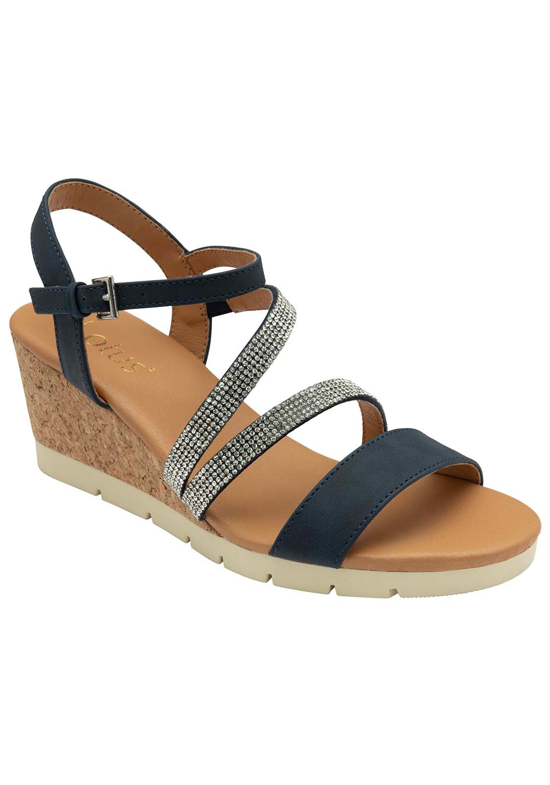 Lotus Goldie Sandal - Navy 3 Shaws Department Stores