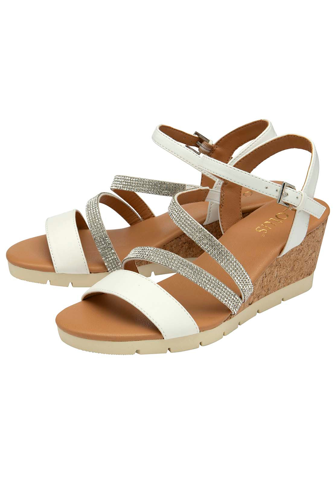 Lotus Goldie Sandal - White 1 Shaws Department Stores