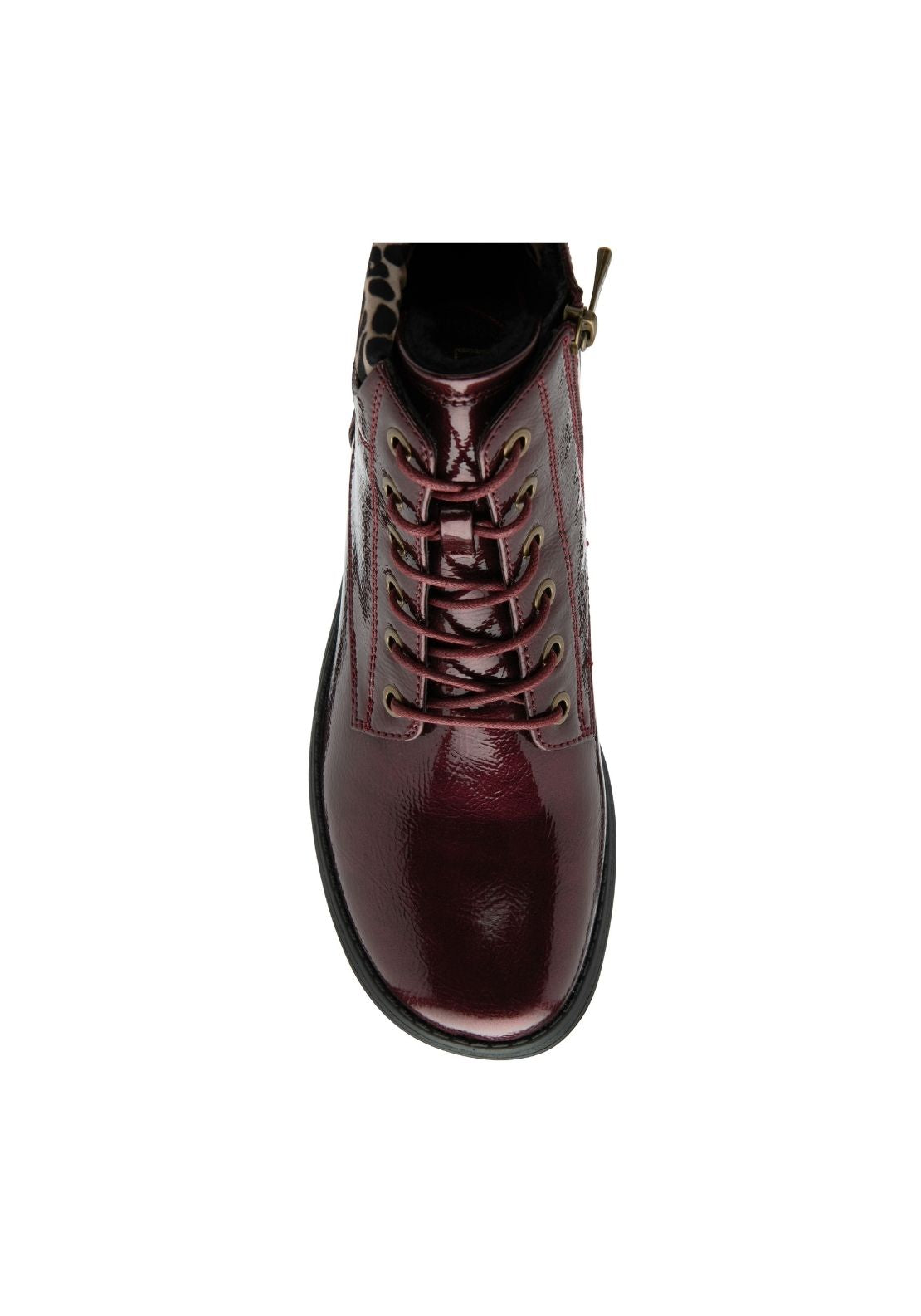 Lotus Gracie Ankle Boot - Bordo Patent 4 Shaws Department Stores