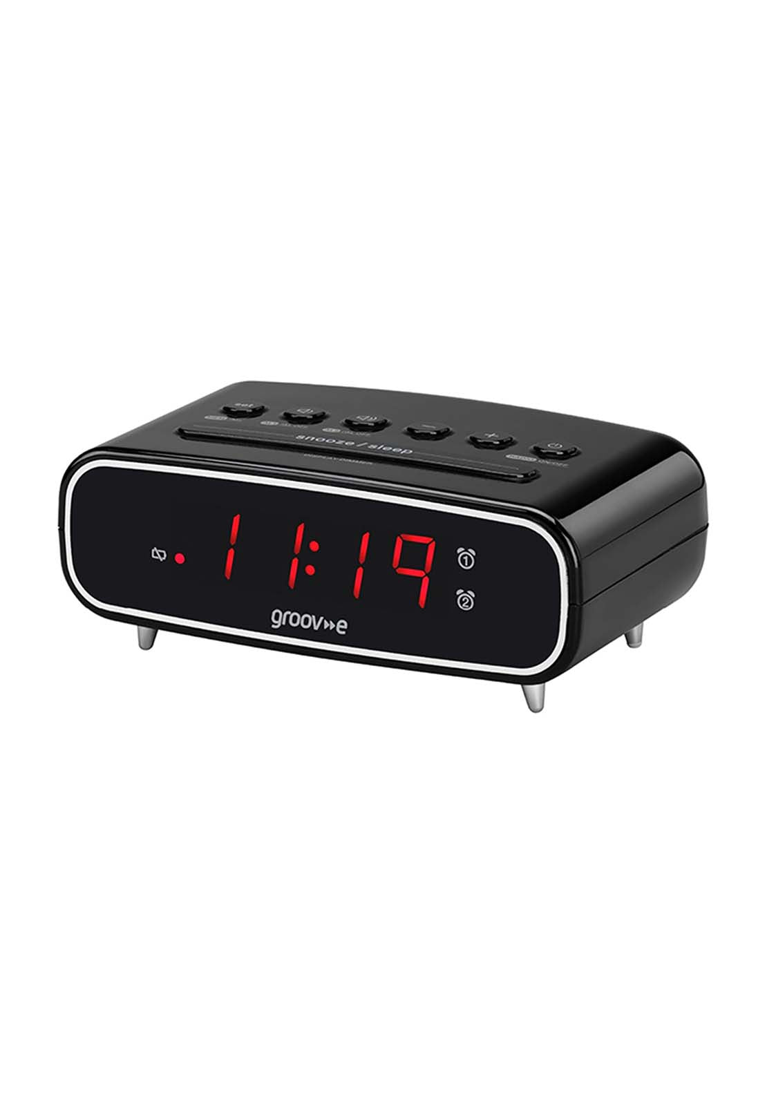 Groov-e Radio With Clock | Gvcr05Bk - Black 1 Shaws Department Stores