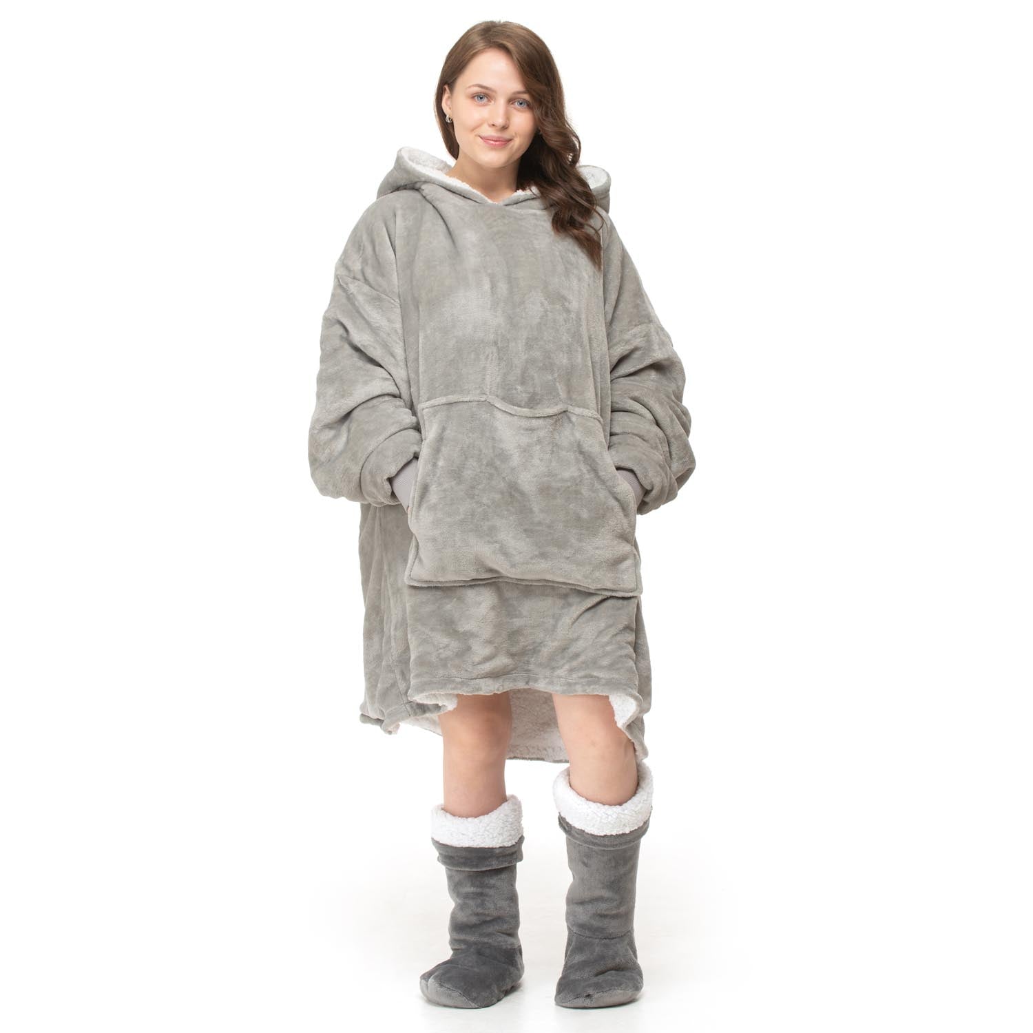 The Home Bedroom Cosy Robe - Grey 1 Shaws Department Stores