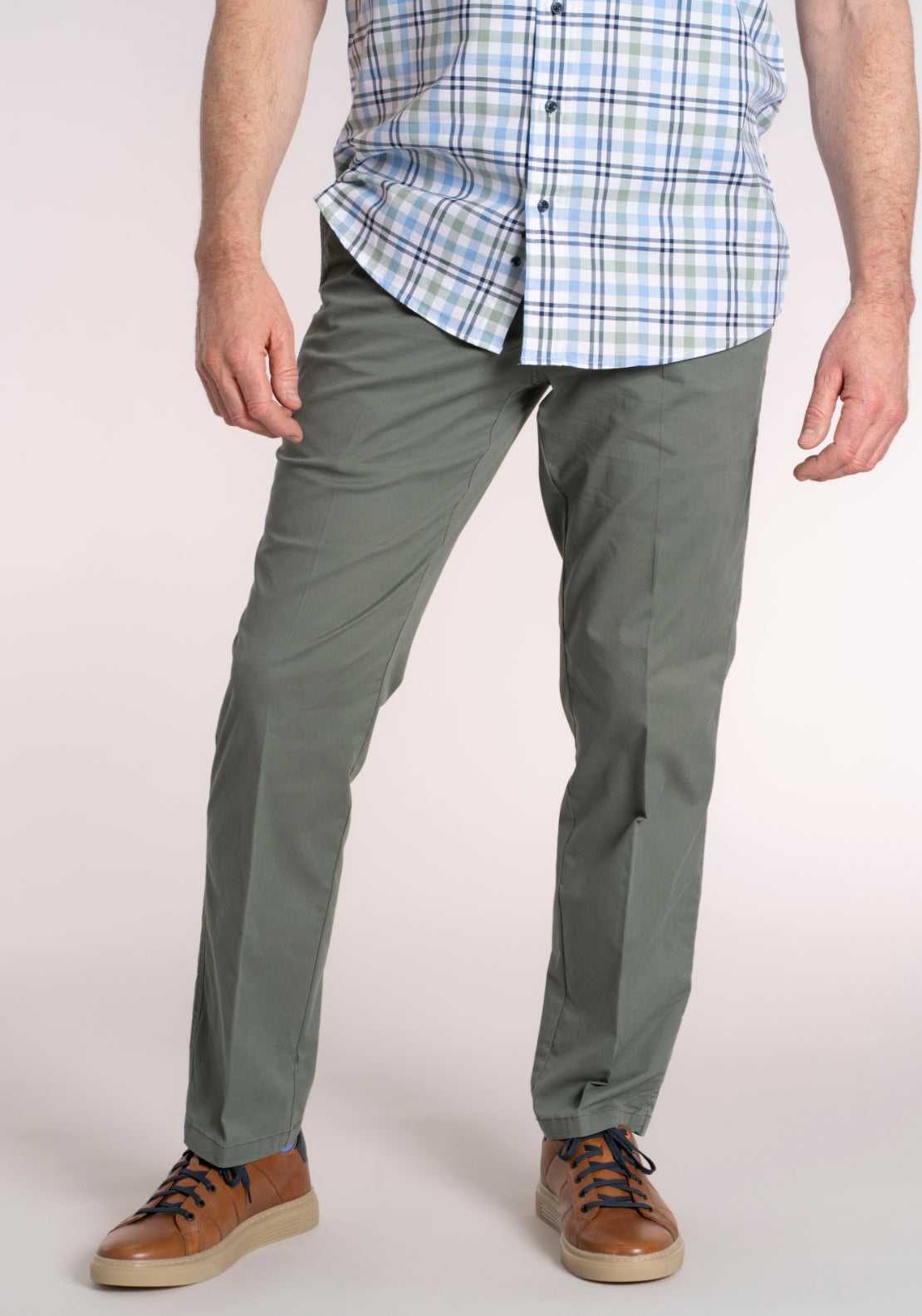 Gurteen Cotton Blend Lonford Chino - Green 1 Shaws Department Stores