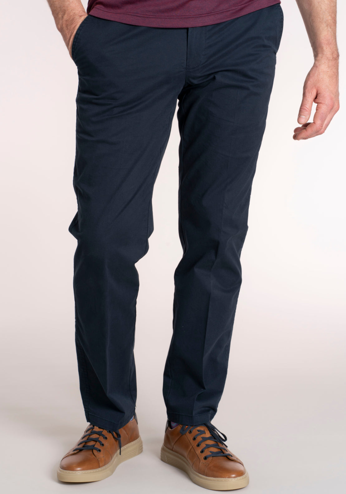 Gurteen Cotton Blend Lonford Chino - Navy 1 Shaws Department Stores