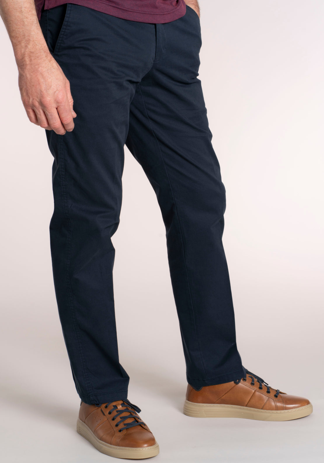 Gurteen Cotton Blend Lonford Chino - Navy 3 Shaws Department Stores