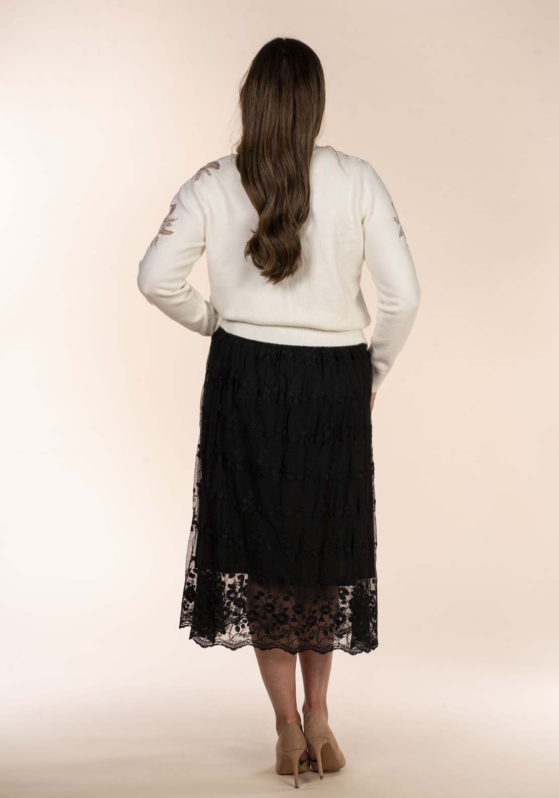 Naoise Black Lace Skirt - Black 4 Shaws Department Stores