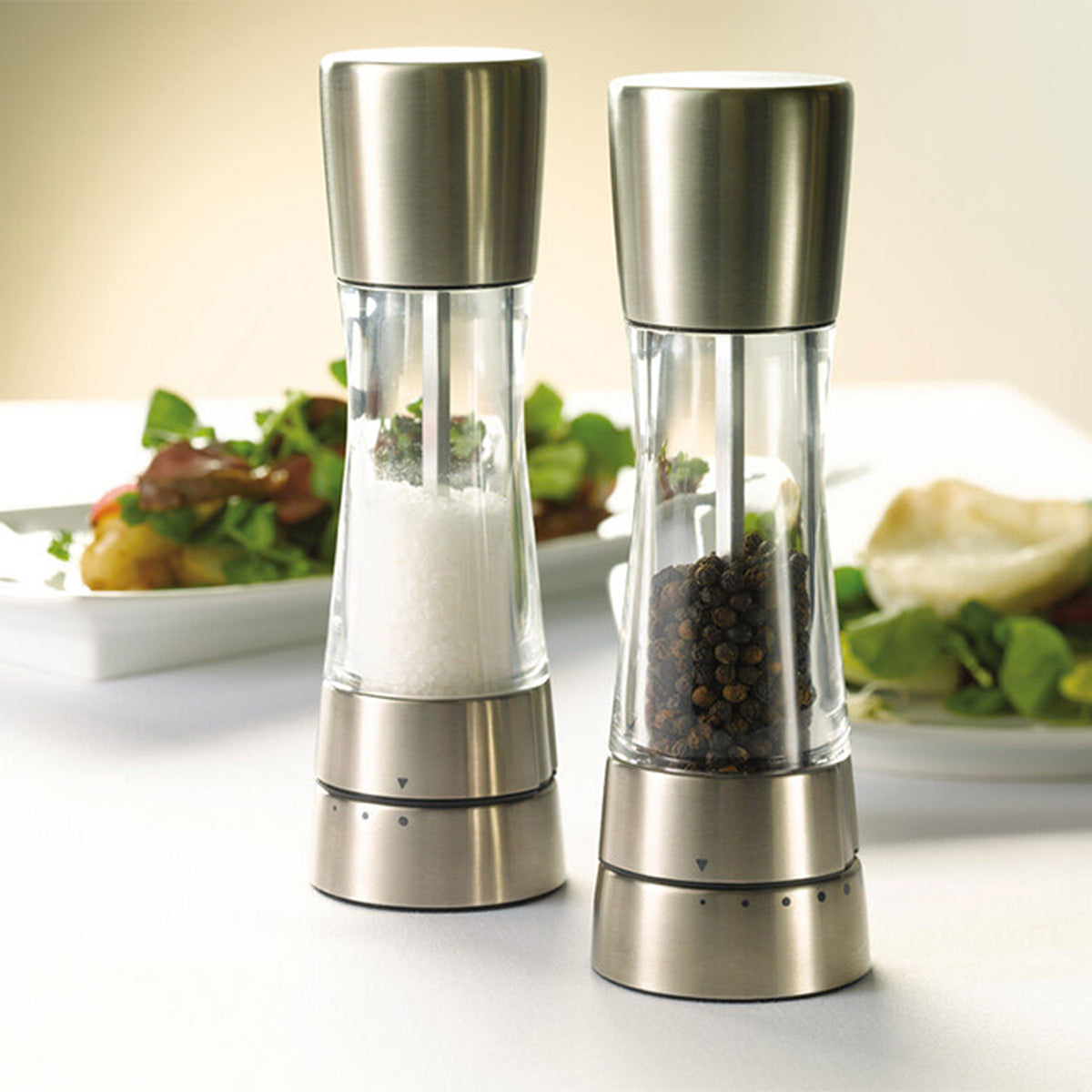 H59408G Derwent Stainless Steel Gourmet Precision+ Salt & Pepper Mill Set 19cm