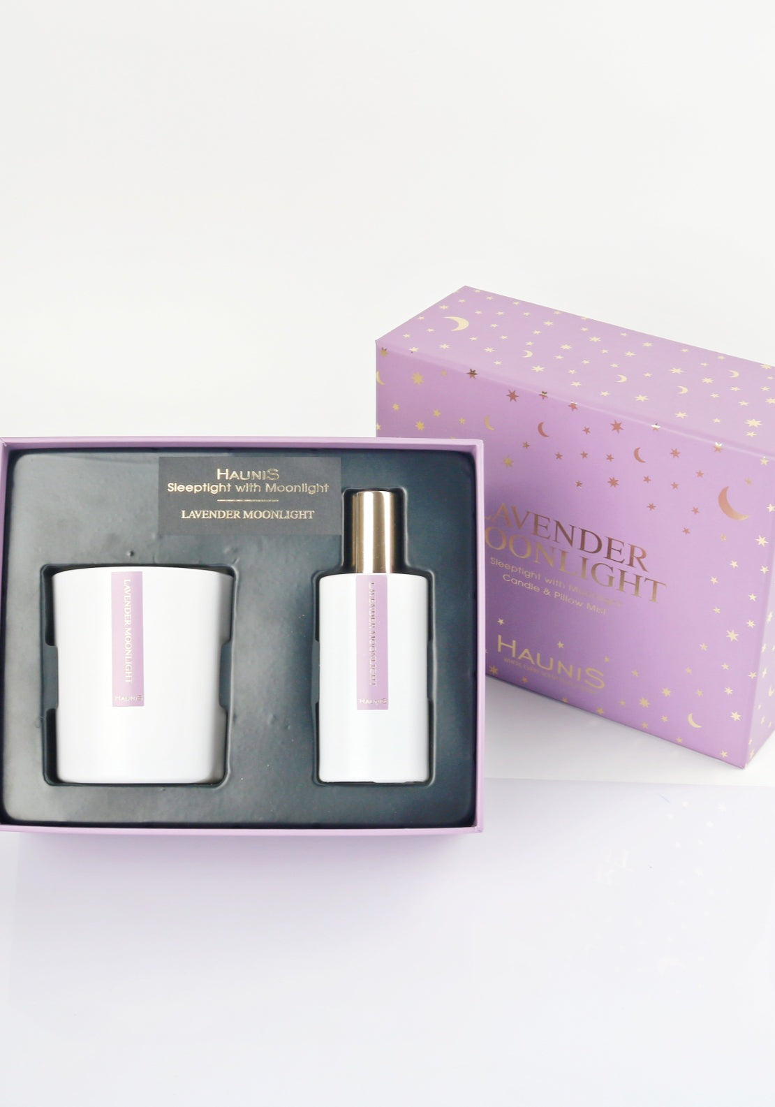 Haunis Lavendar Moonlight Candle &amp; Pillow Mist Set - Purple 2 Shaws Department Stores