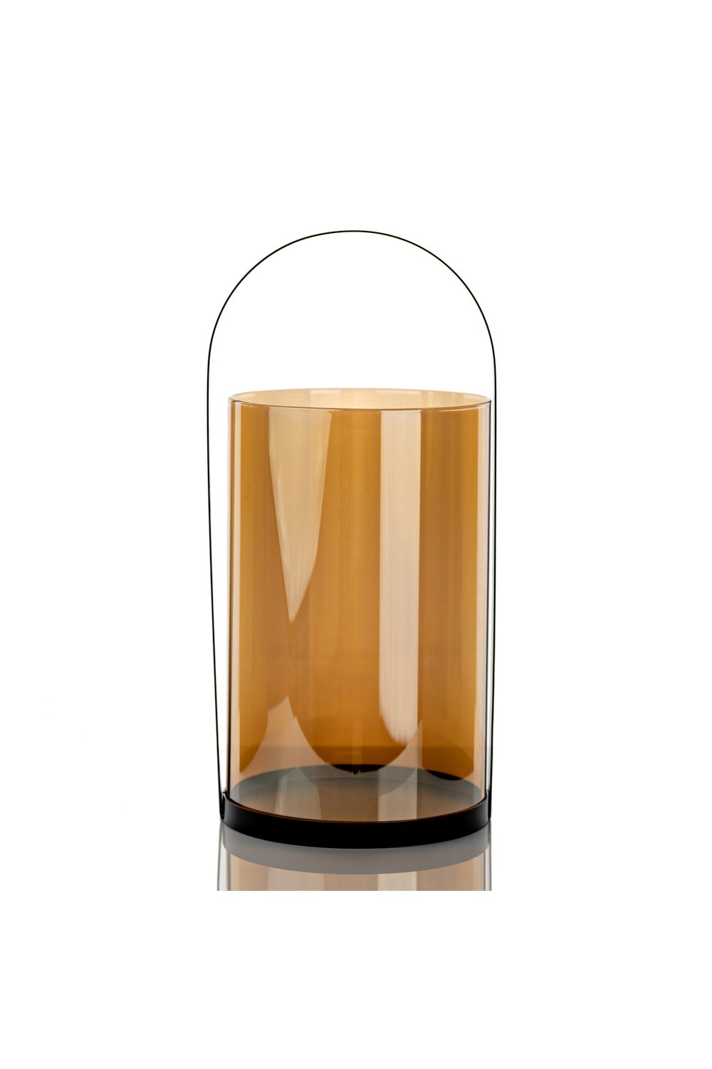 The Home Collection Hestia Metal &amp; Amber Glass Lantern 43cm 1 Shaws Department Stores