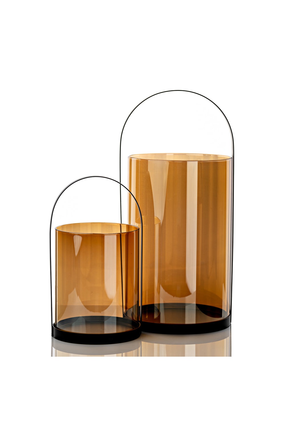 The Home Collection Hestia Metal &amp; Amber Glass Lantern 43cm 2 Shaws Department Stores