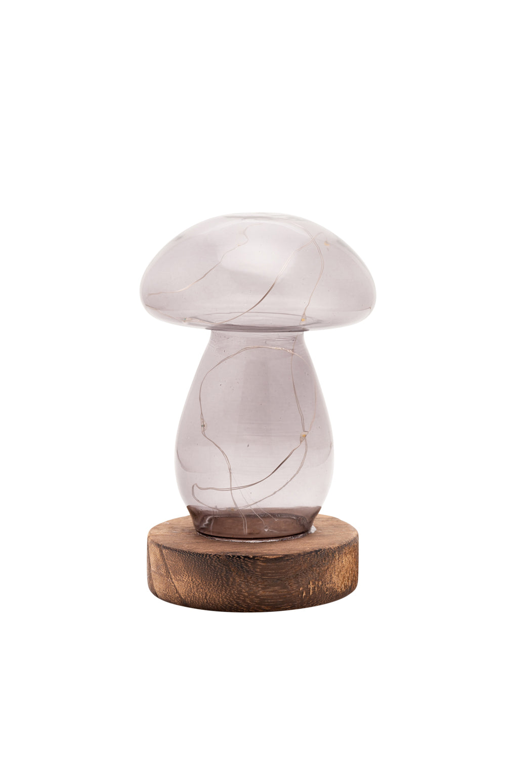 The Home Collection Grey Glass Mushroom with LED Lights - Medium 2 Shaws Department Stores
