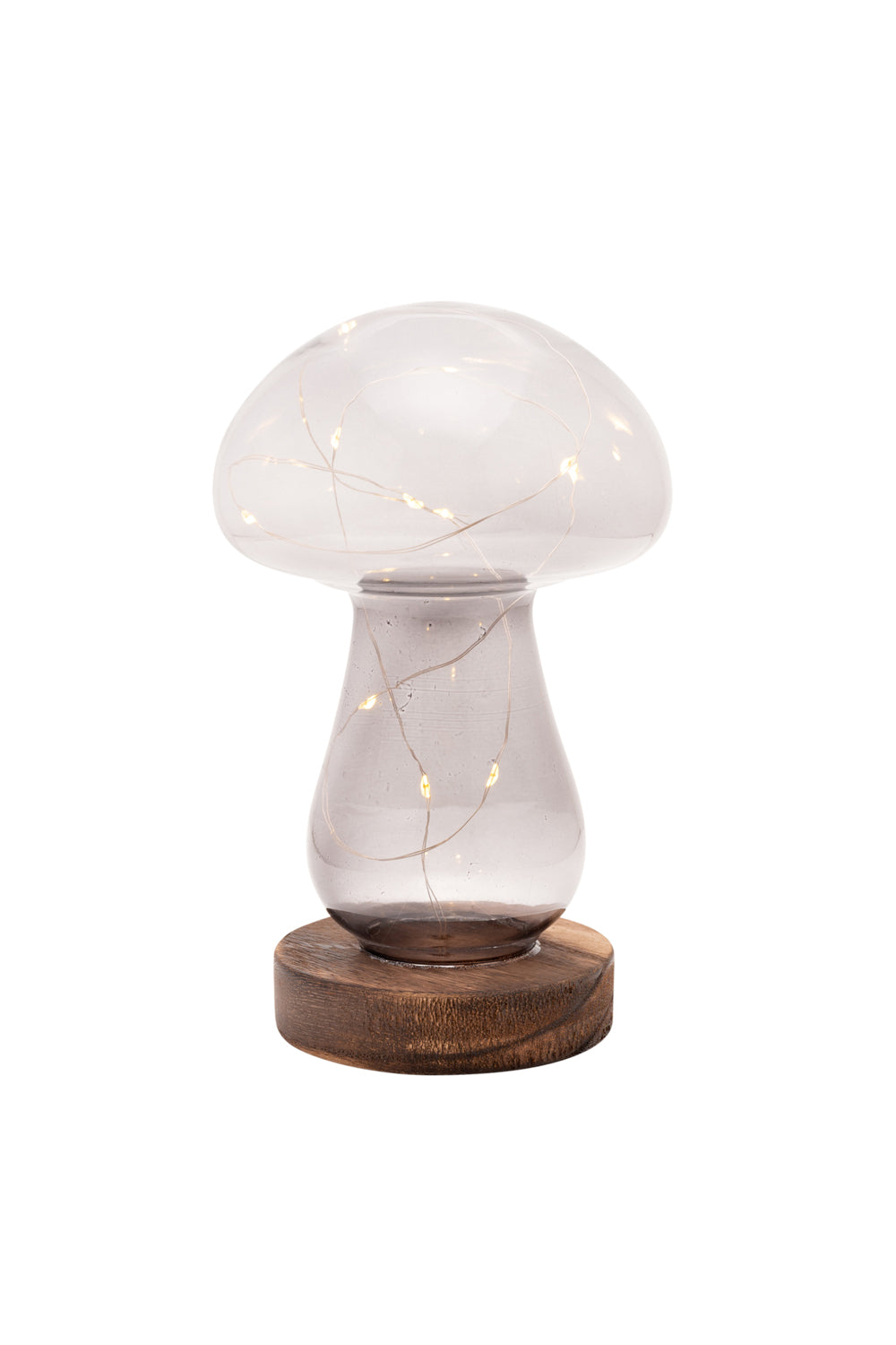 The Home Collection Grey Glass Mushroom with LED Lights - Large 1 Shaws Department Stores