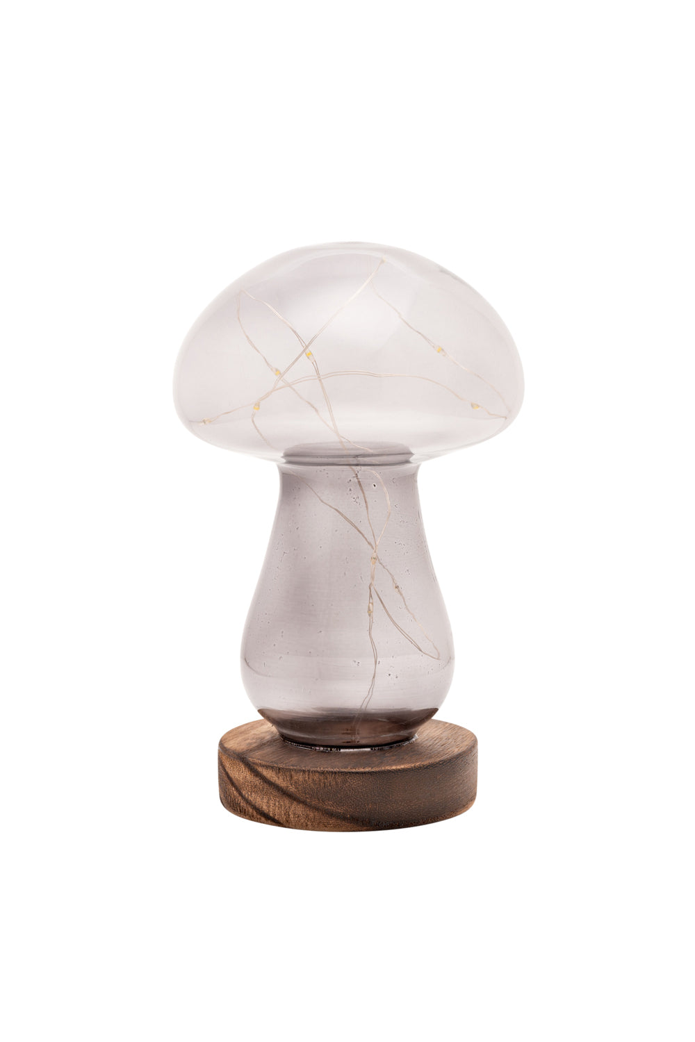 The Home Collection Grey Glass Mushroom with LED Lights - Large 2 Shaws Department Stores