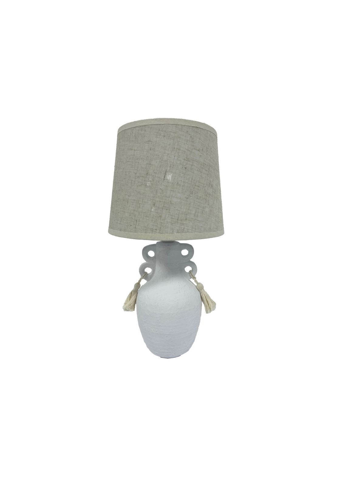 Stone Vase Lamp With Tassels - Stone