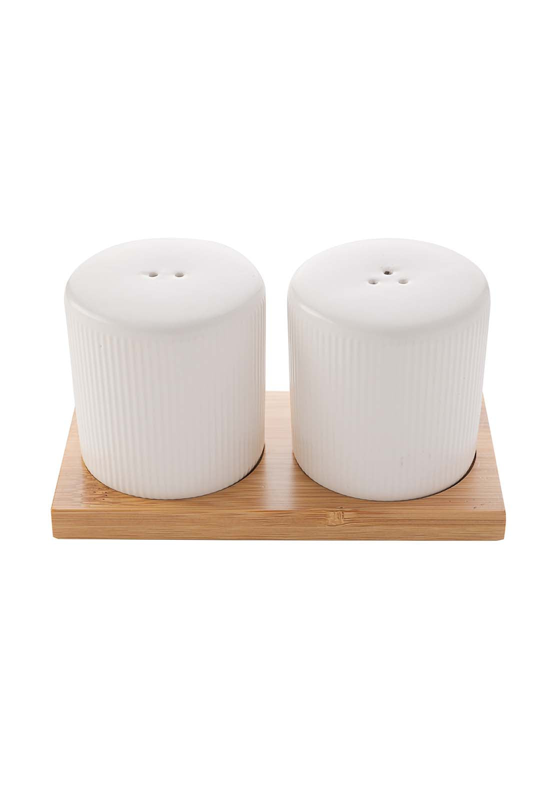 The Home Collection Ribbed Salt Pepper Set - White 1 Shaws Department Stores
