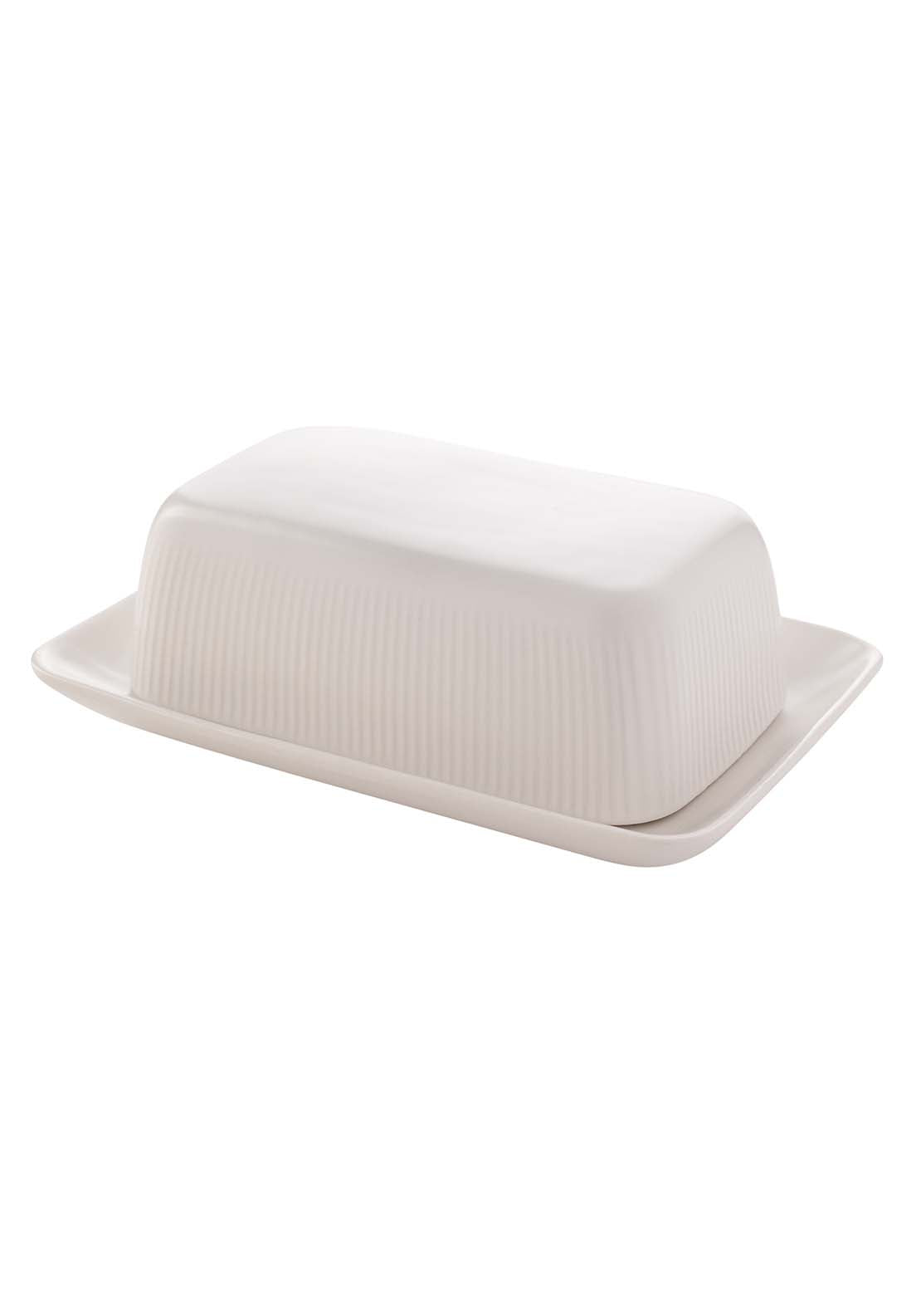 The Home Collection Ribbed Butter Dish - White 1 Shaws Department Stores