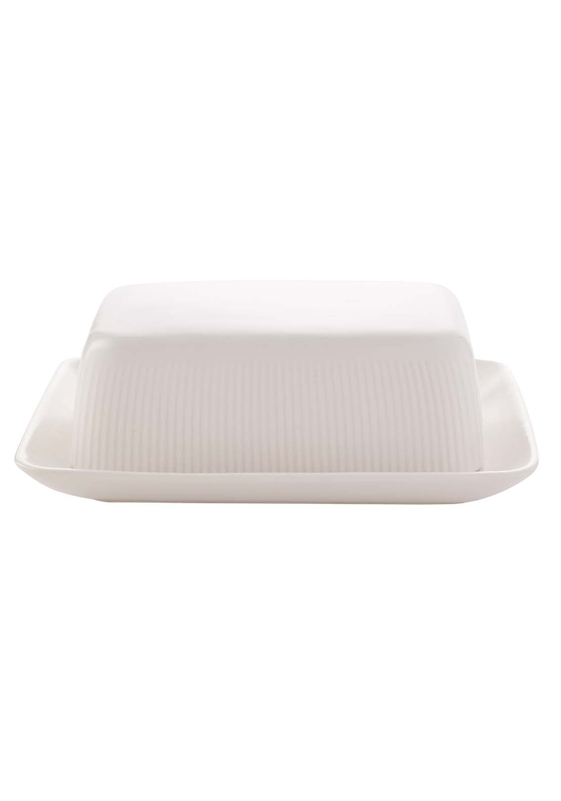 The Home Collection Ribbed Butter Dish - White 3 Shaws Department Stores