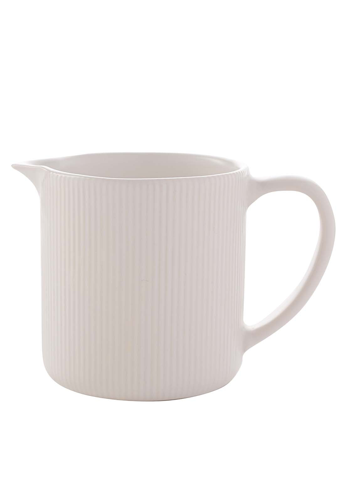The Home Collection Ribbed Milk Jug - White 1 Shaws Department Stores