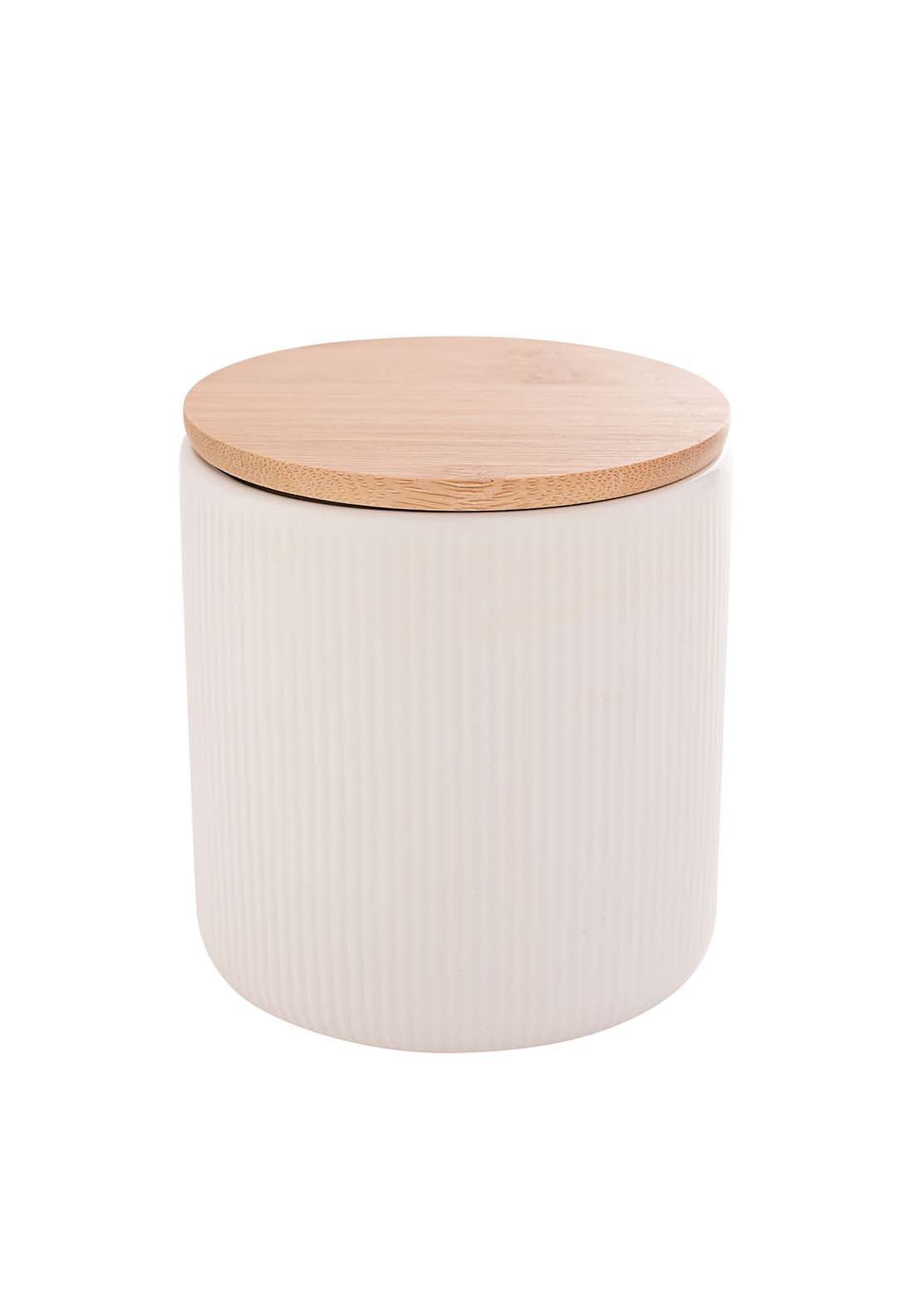 The Home Collection Ribbed Sugar Pot - White 1 Shaws Department Stores