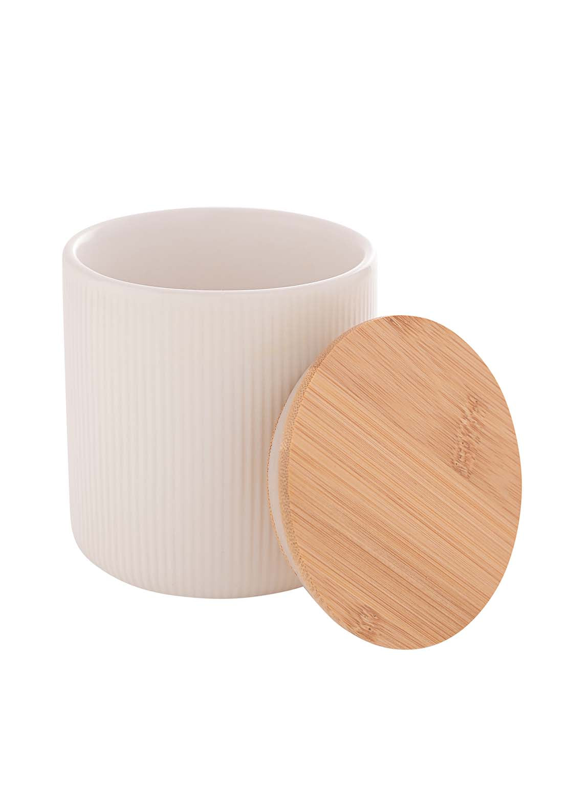 The Home Collection Ribbed Sugar Pot - White 2 Shaws Department Stores