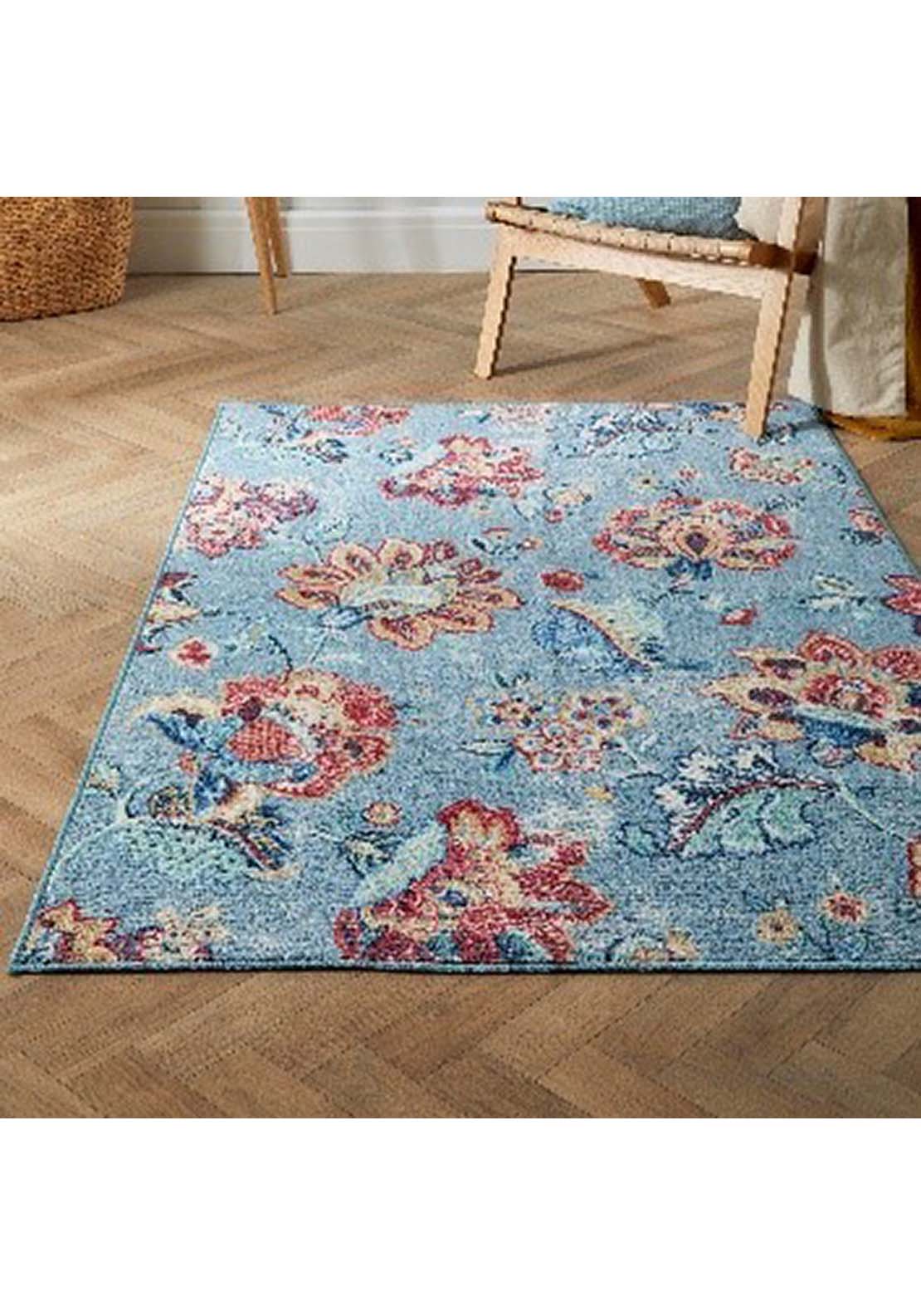 The Home Collection Floral Rug - Blue 1 Shaws Department Stores