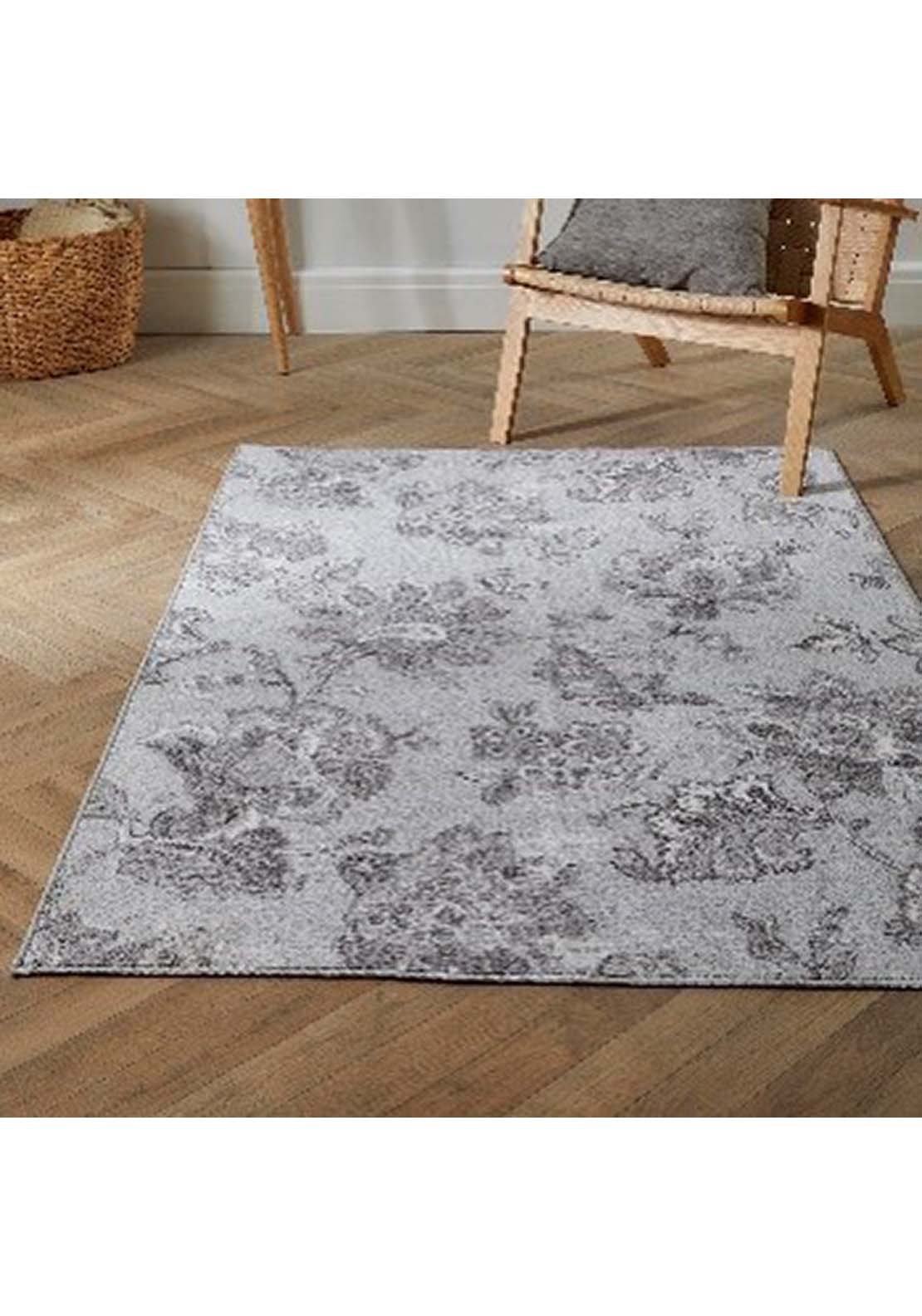 The Home Collection Floral Rug - Grey 1 Shaws Department Stores