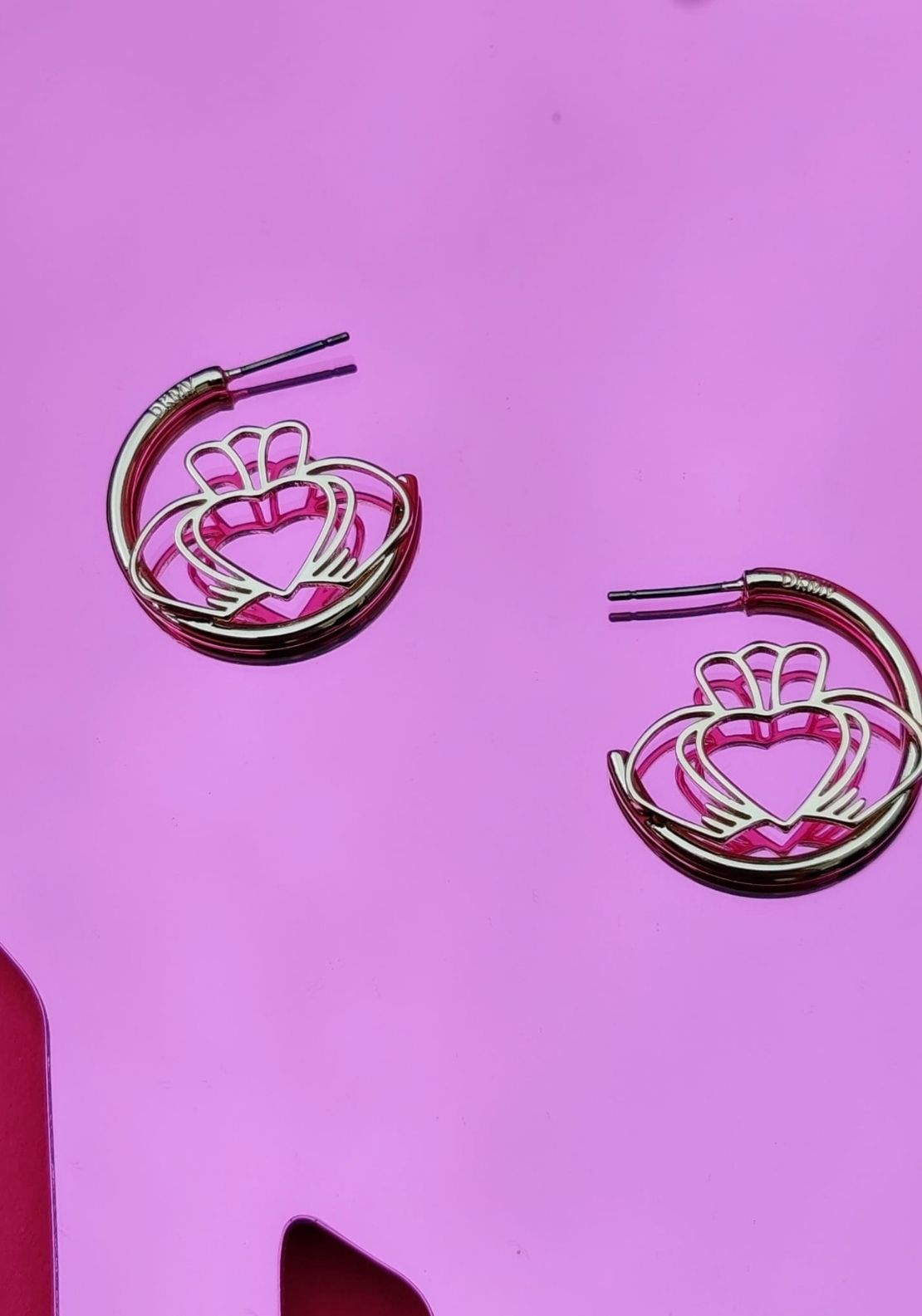 Don’t Kill My Vibe Have My Heart Claddagh Hoop Earrings - Gold 1 Shaws Department Stores