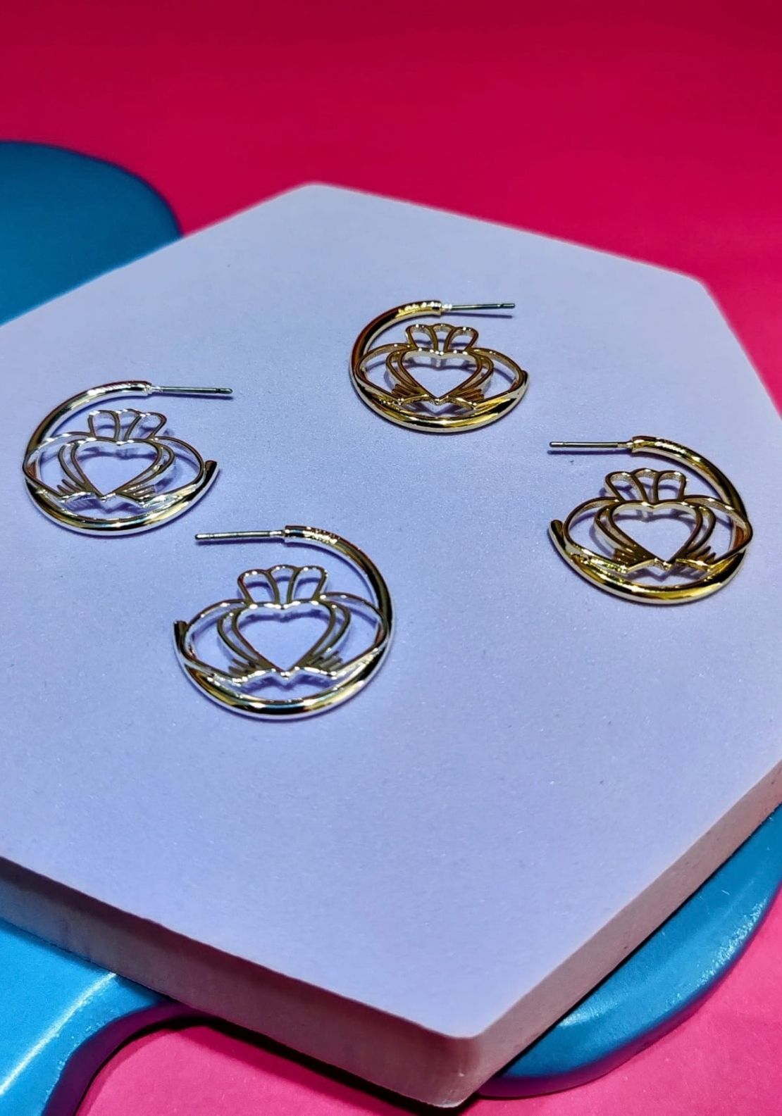 Don’t Kill My Vibe Have My Heart Claddagh Hoop Earrings - Silver 1 Shaws Department Stores